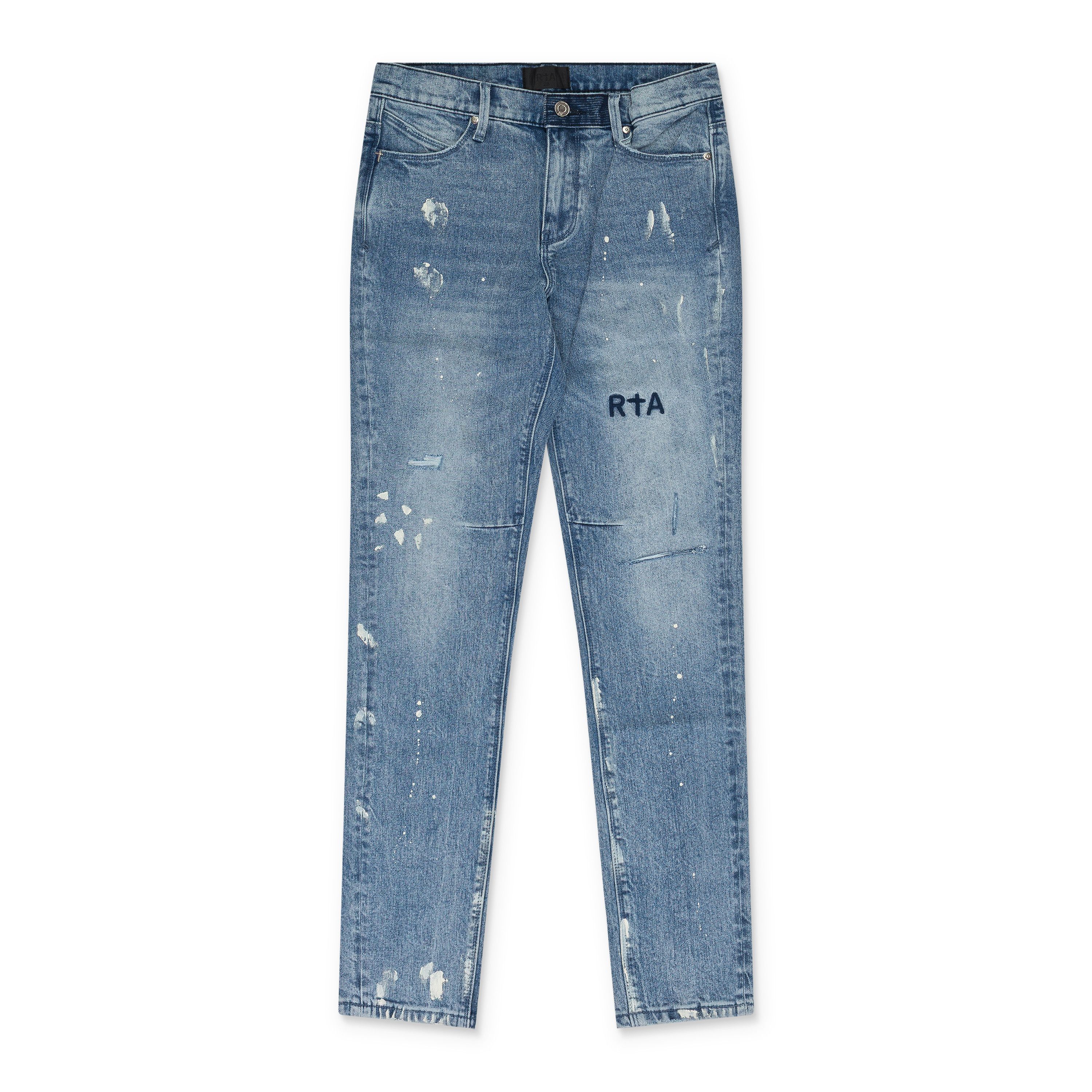 Rta Blue Clayton Distressed White Paint Denim SIZE 32