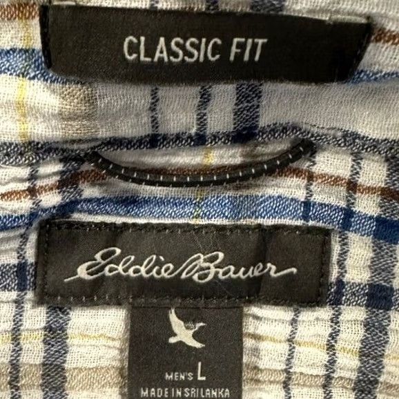 Eddie Bauer Eddie Bauer Shirt Mens Large Multi Madras Plaid Classic Fit Button Up Logo Blue Long Sleeve Pocket Mens Size US L / EU 52-54 / 3 - 4 Thumbnail
