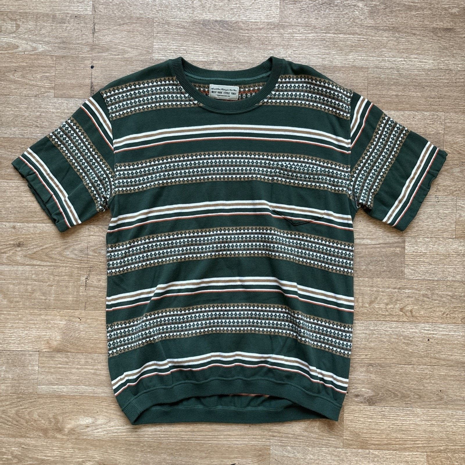 WEST RIDE West Ride JACQUARD Green Knit Cotton Size 42 Japan Pocket Size US L / EU 52-54 / 3 - 1 Thumbnail