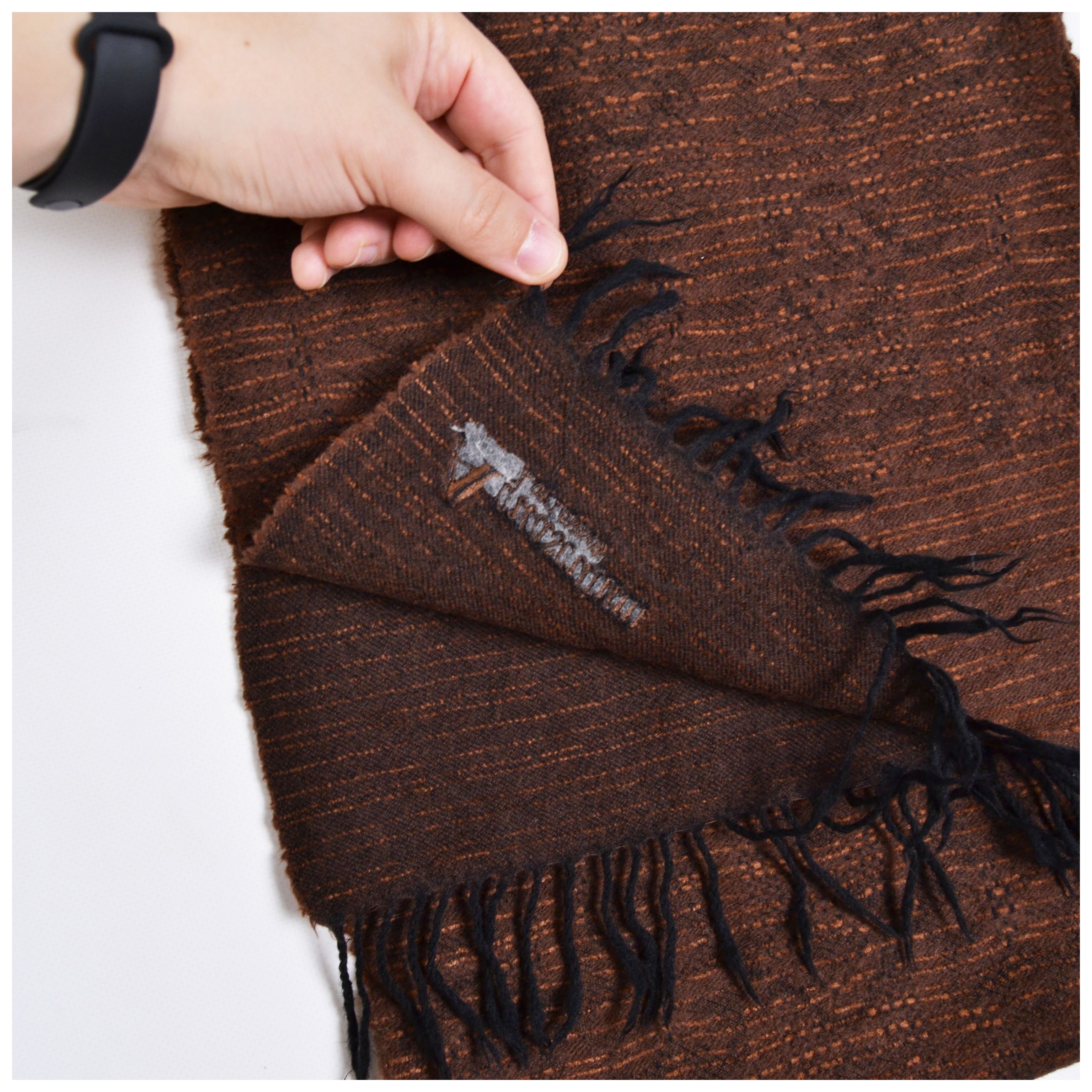 Aquascutum × Vintage Rare! Vintage Aquascutum Wool Scarf With Embroidered Logo Size ONE SIZE - 6 Thumbnail