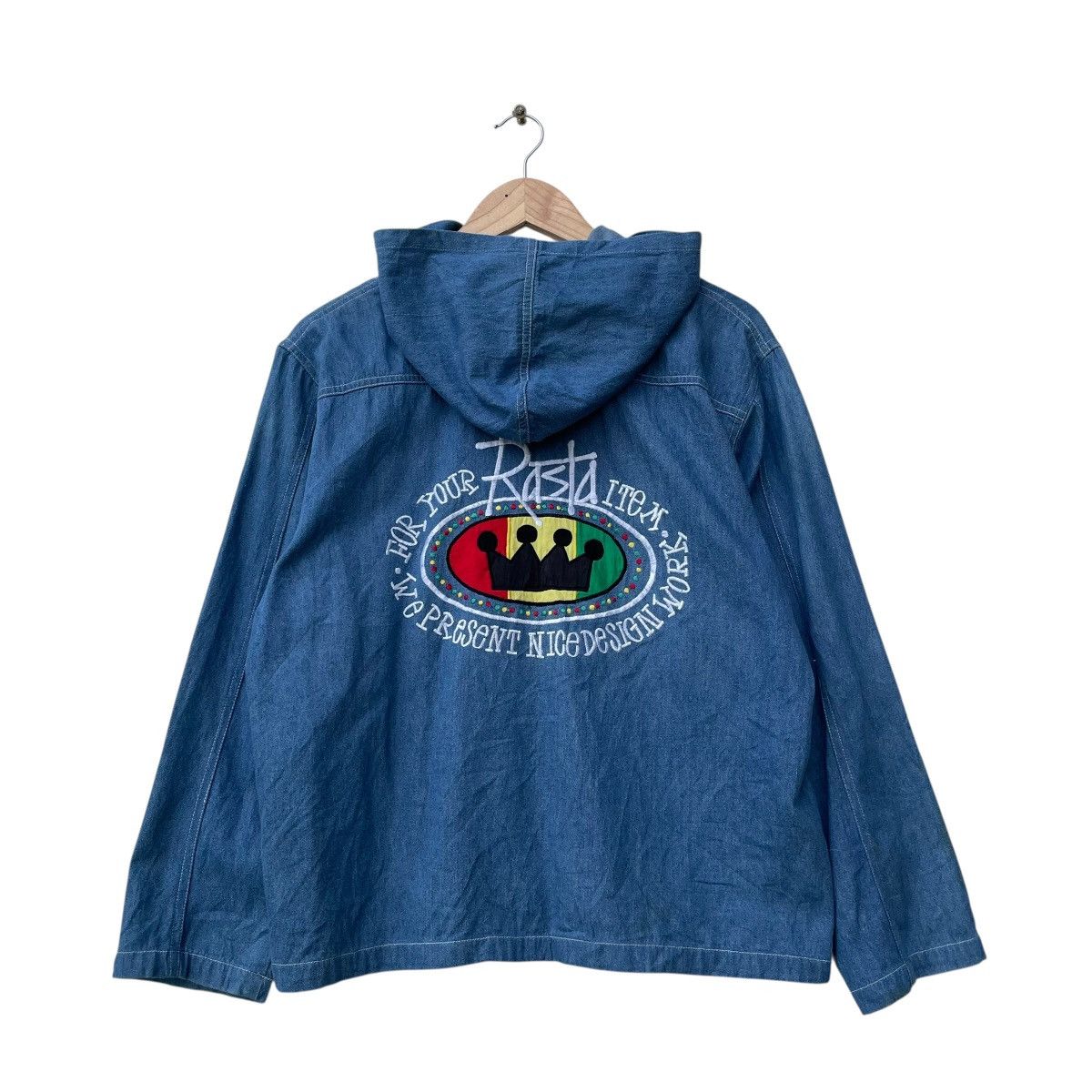 💥Vintage Rasta Denim Jacket