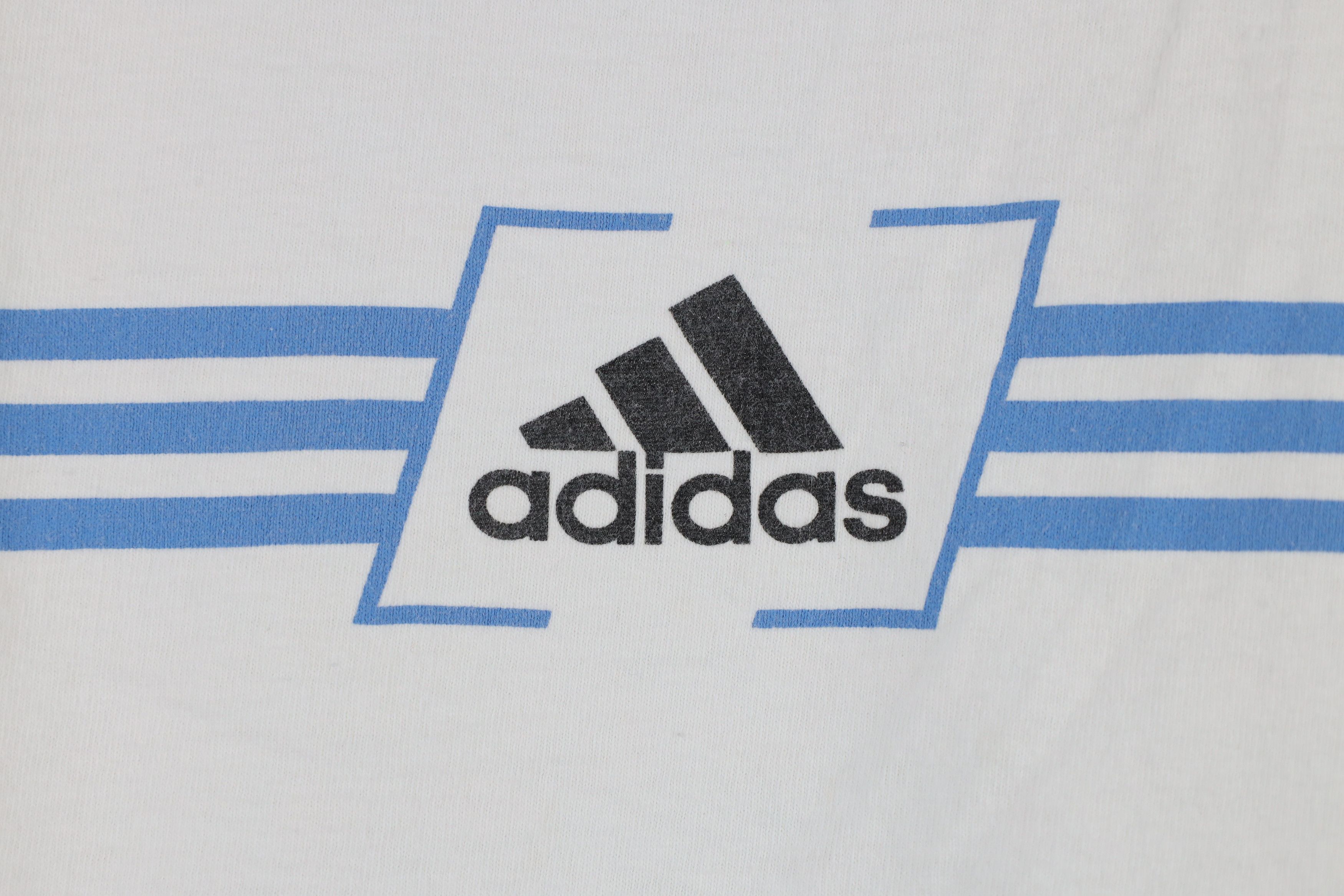 Adidas Vintage 90s Adidas Striped Sleeveless Muscle T-Shirt White Size US XL / EU 56 / 4 - 4 Thumbnail