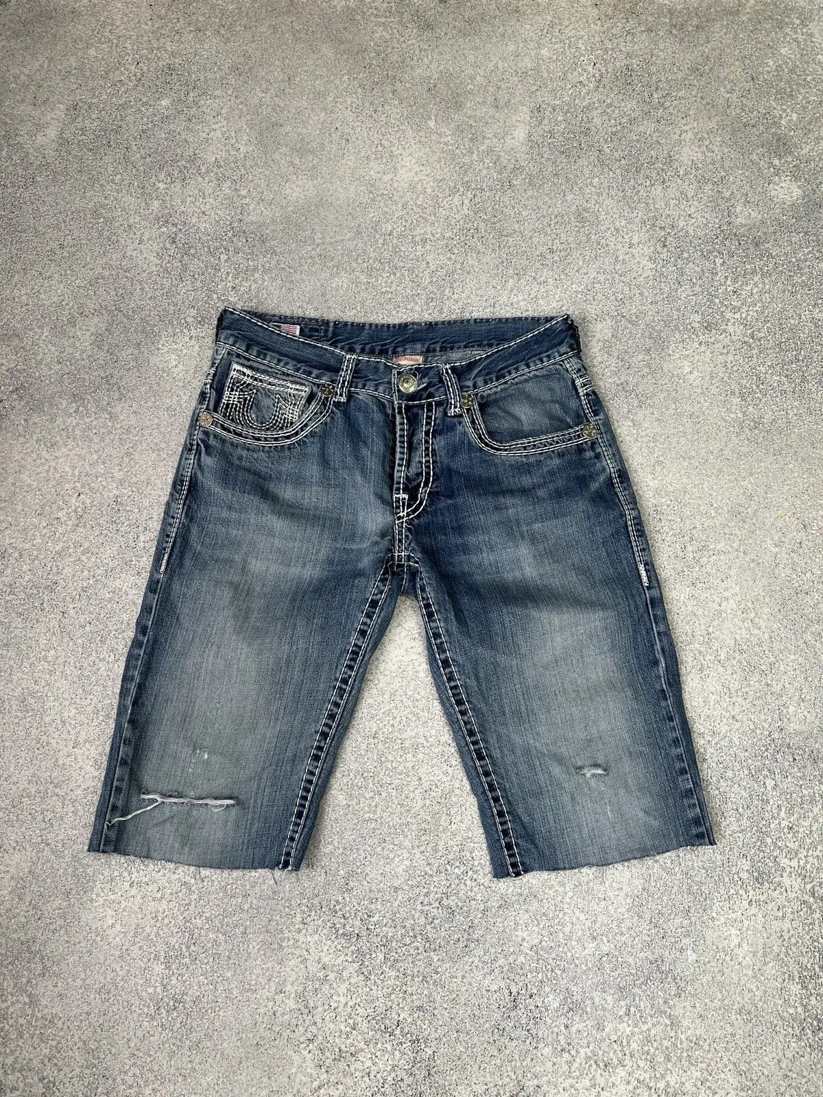 True Religion × Vintage CRAZY TRUE RELIGION Y2K JACKSON SHORTS CHIEF KEEF STYLE Size US 32 / EU 48 - 3 Thumbnail