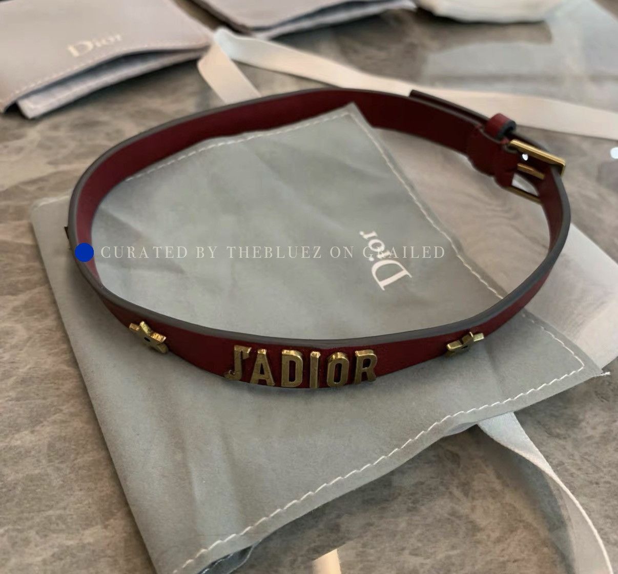 Dior Brown Leather Choker and Bracelet Set Size ONE SIZE - 1 Thumbnail
