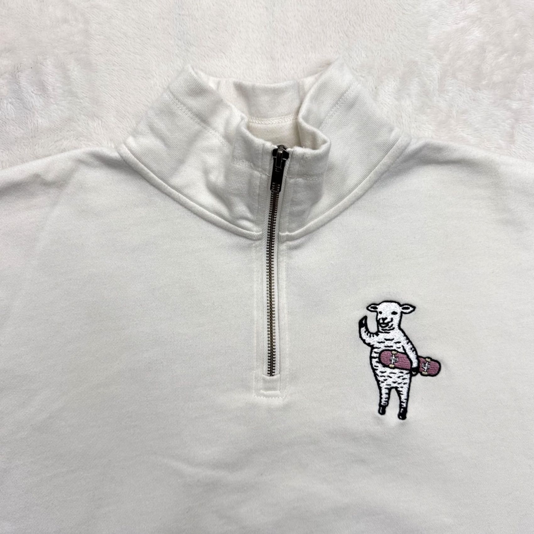 Vintage graniph Sweatshirt Mens Medium LCP Lambchop Skateboarding Quarter Zip Pullover Graphic Print White 1/4 Zip Pockets Recreation Sports Men Size US M / EU 48-50 / 2 - 2 Thumbnail