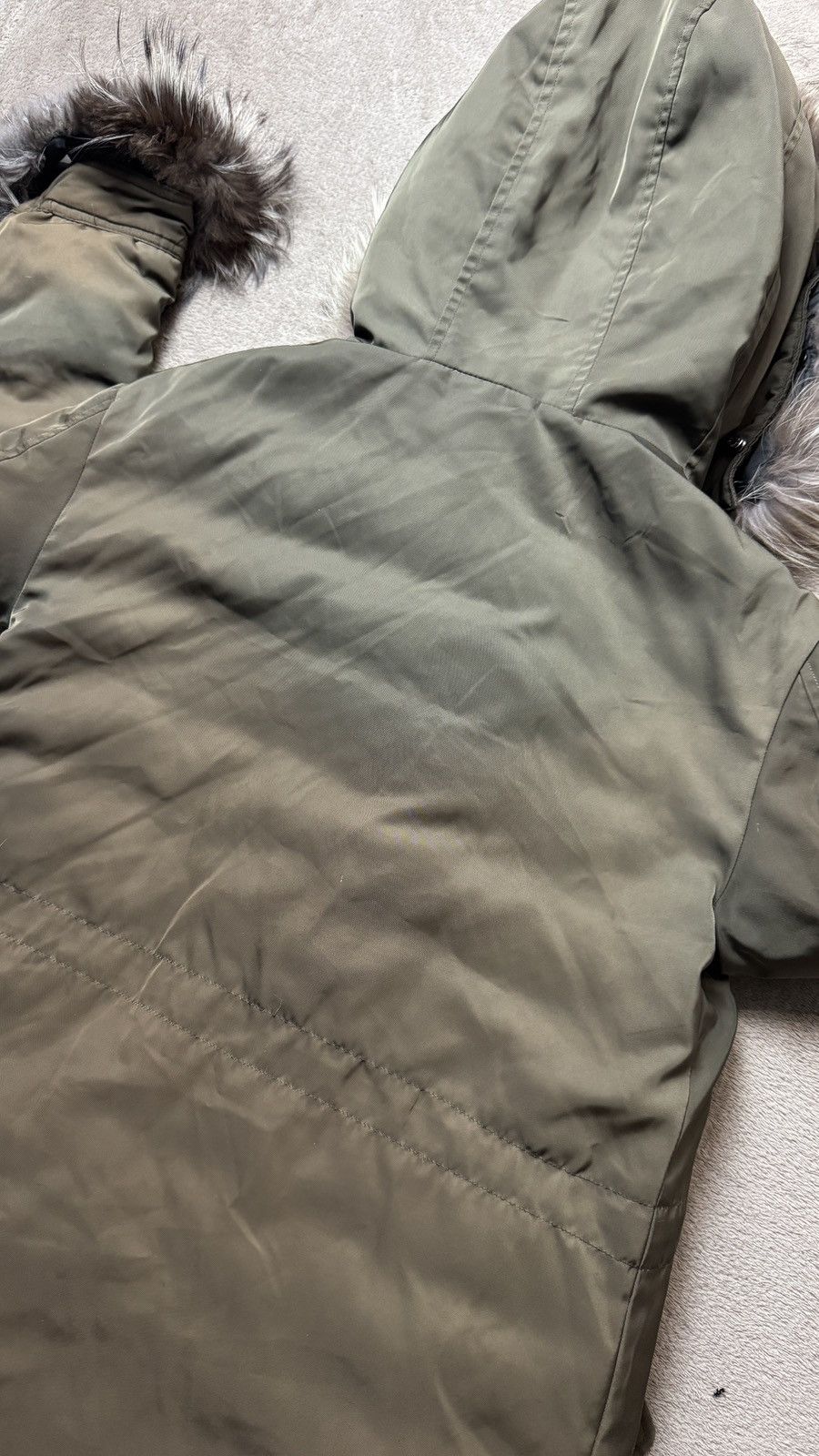 Moncler Khaki Raccoon Fur Collar Down Faded Parka Coat Jacket Size XS / US 0-2 / IT 36-38 - 10 Thumbnail