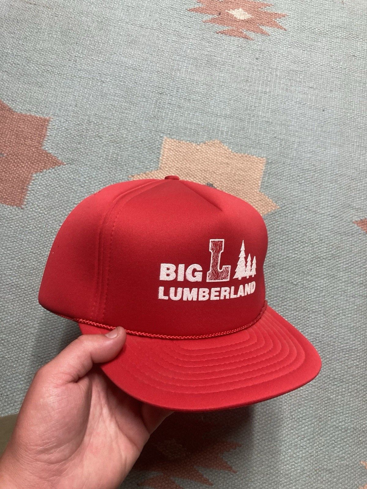 Vintage Vintage trucker hat Big L Lumberland Michigan crimson red Size ONE SIZE - 1 Thumbnail