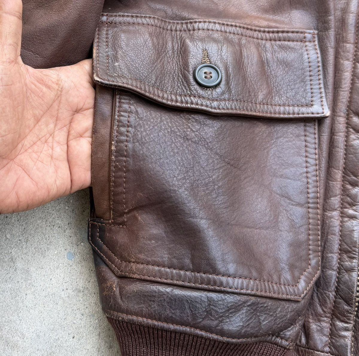 Golden Bear Vintage 70s Golden Bear Leather Flight Jacket Size US M / EU 48-50 / 2 - 3 Thumbnail