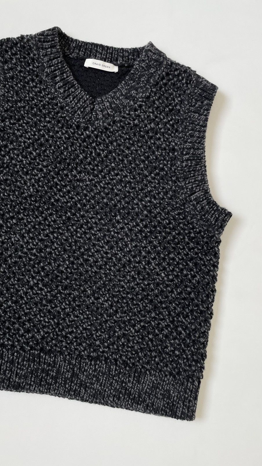 Craig Green Sample Textured Black Wool Sweater Vest Size US M / EU 48-50 / 2 - 7 Thumbnail