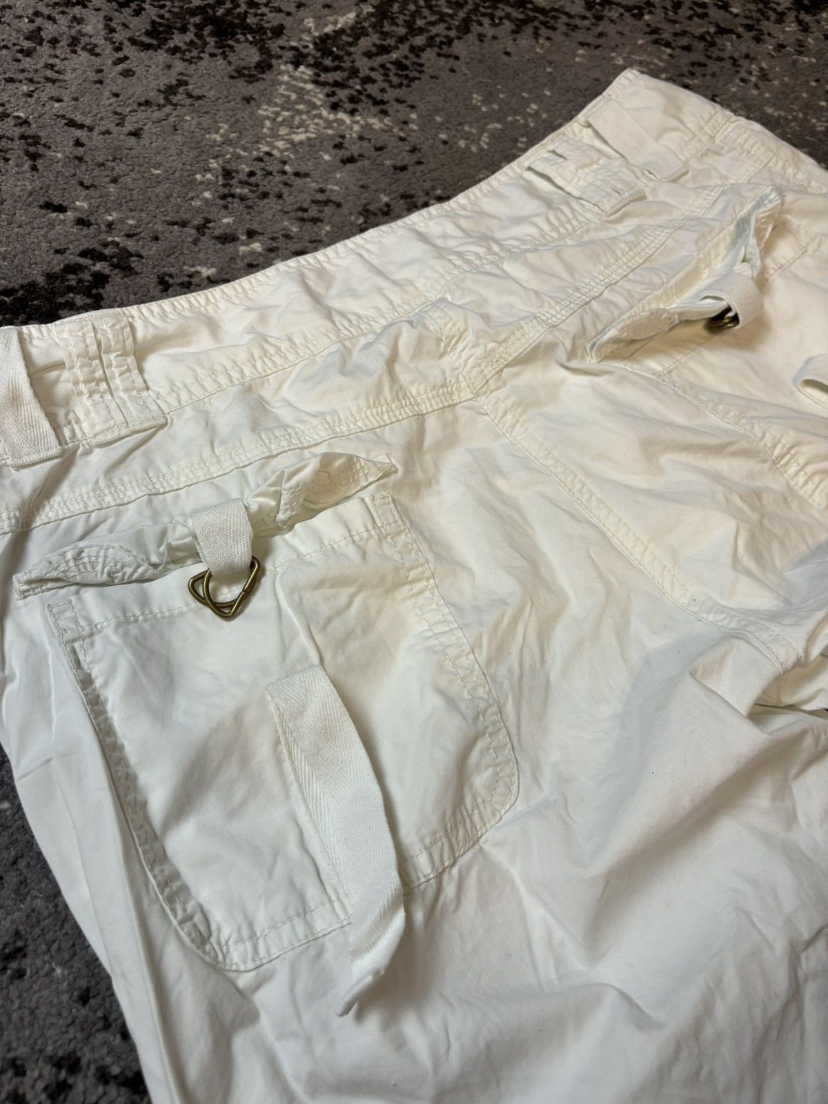 Japanese Brand × Vintage y2k Blue code low waisted cargo flare pants Size 30" / US 8 / IT 44 - 6 Thumbnail