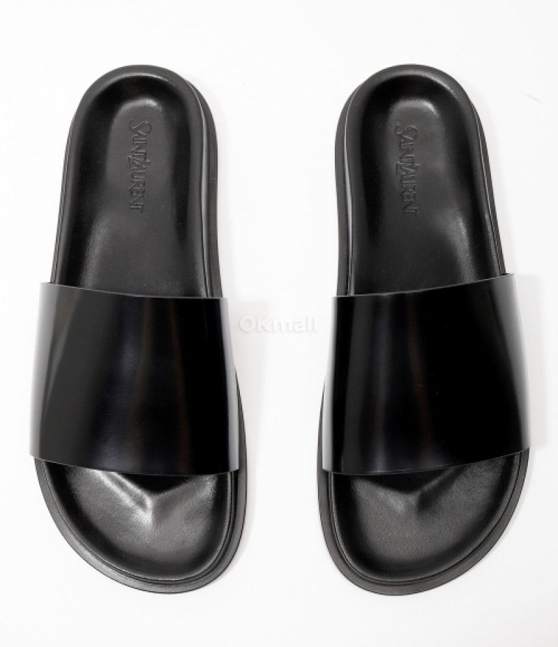 Saint Laurent Paris o1s1wg110426 818110 Nichols Slides Slippers Glazed Leather Size US 9 / EU 42 - 4 Thumbnail