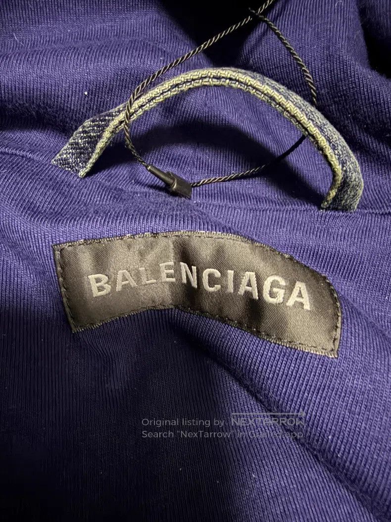 Balenciaga Balenciaga Hooded Big Collar Loose Denim Jacket Size US S / EU 44-46 / 1 - 3 Thumbnail