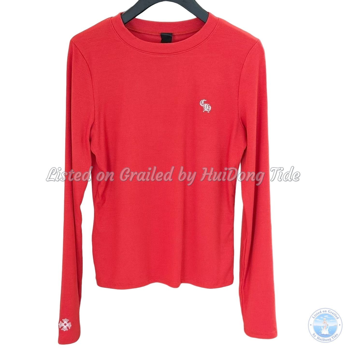 Chrome Hearts CHROME HEARTS Scroll Longsleeve T Shirt Red | Grailed