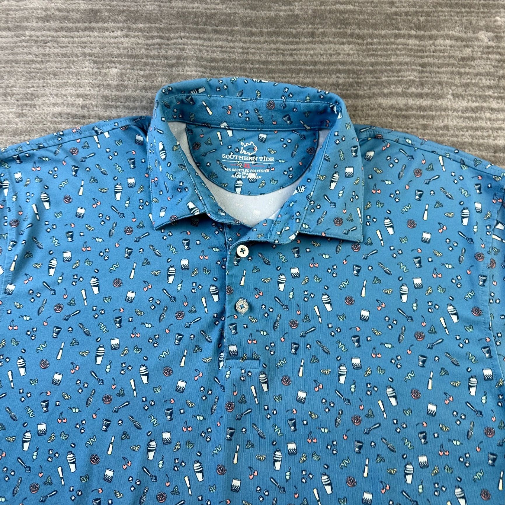 Southern Tide Southern Tide Polo Shirt Mens Extra Large All Over Print Golf Performance Size US XL / EU 56 / 4 - 4 Thumbnail