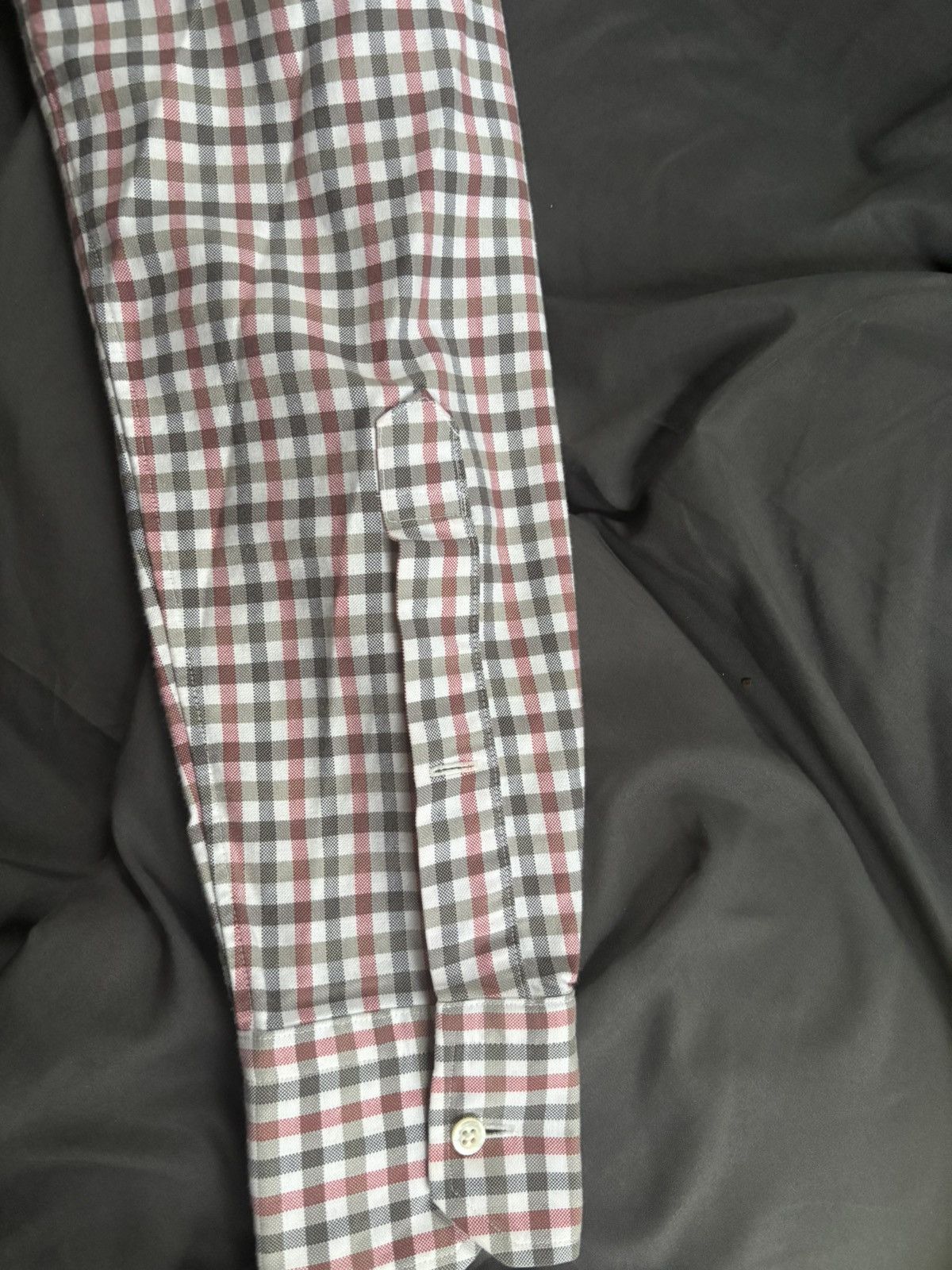 Thom Browne Thom Browne Check Button-Up Shirt (Red/Grey/White) Size US S / EU 44-46 / 1 - 10 Thumbnail