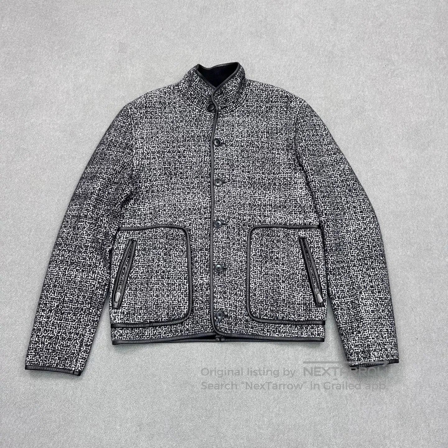 Bottega Veneta Bottega Veneta Dark Gray Houndstooth Men's Jacket. Size US M / EU 48-50 / 2 - 1 Thumbnail