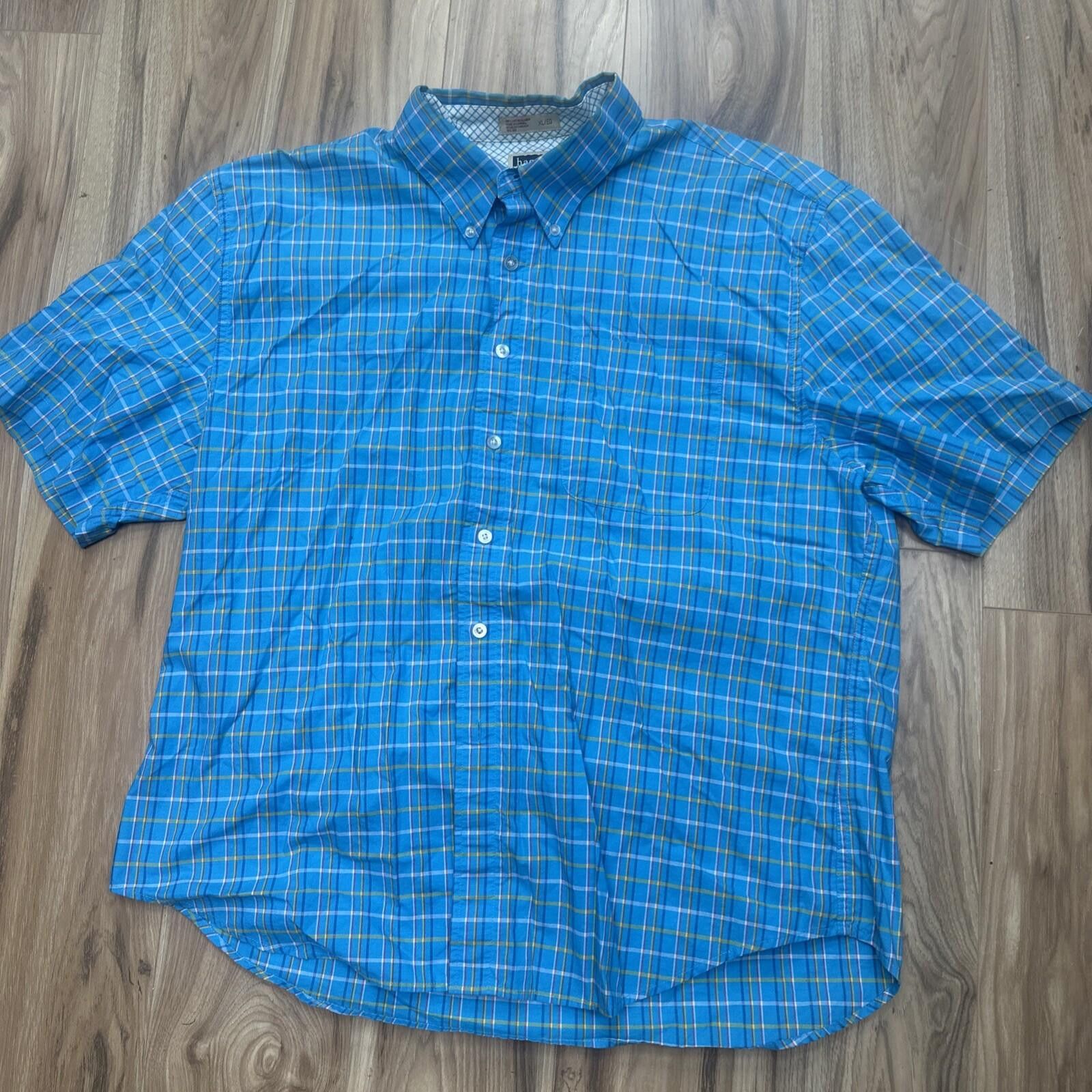 Haggar Haggar Forever New Blue Plaid Button Short Sleeve Shirt XL Size US XL / EU 56 / 4 - 1 Thumbnail