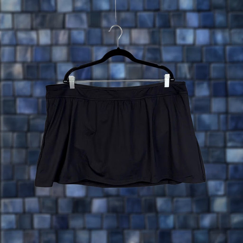 Lands' End Lands' End Swim Skirt Womens 22W Black Built In Brief Elastic Waist Swimwear Xtra Size 40" / US 18 - 1 Thumbnail