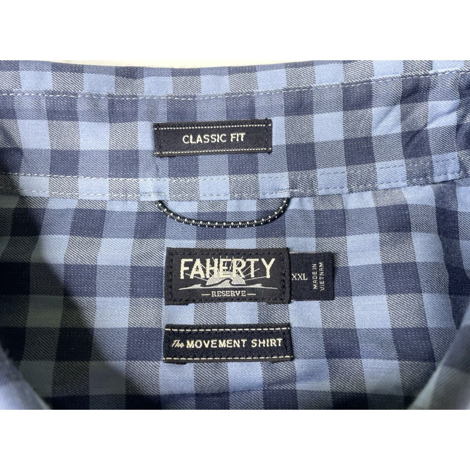 Faherty Faherty Movement Shirt Mens 2XL Button-Down Blue Plaid Classic Fit Size US XXL / EU 58 / 5 - 3 Thumbnail