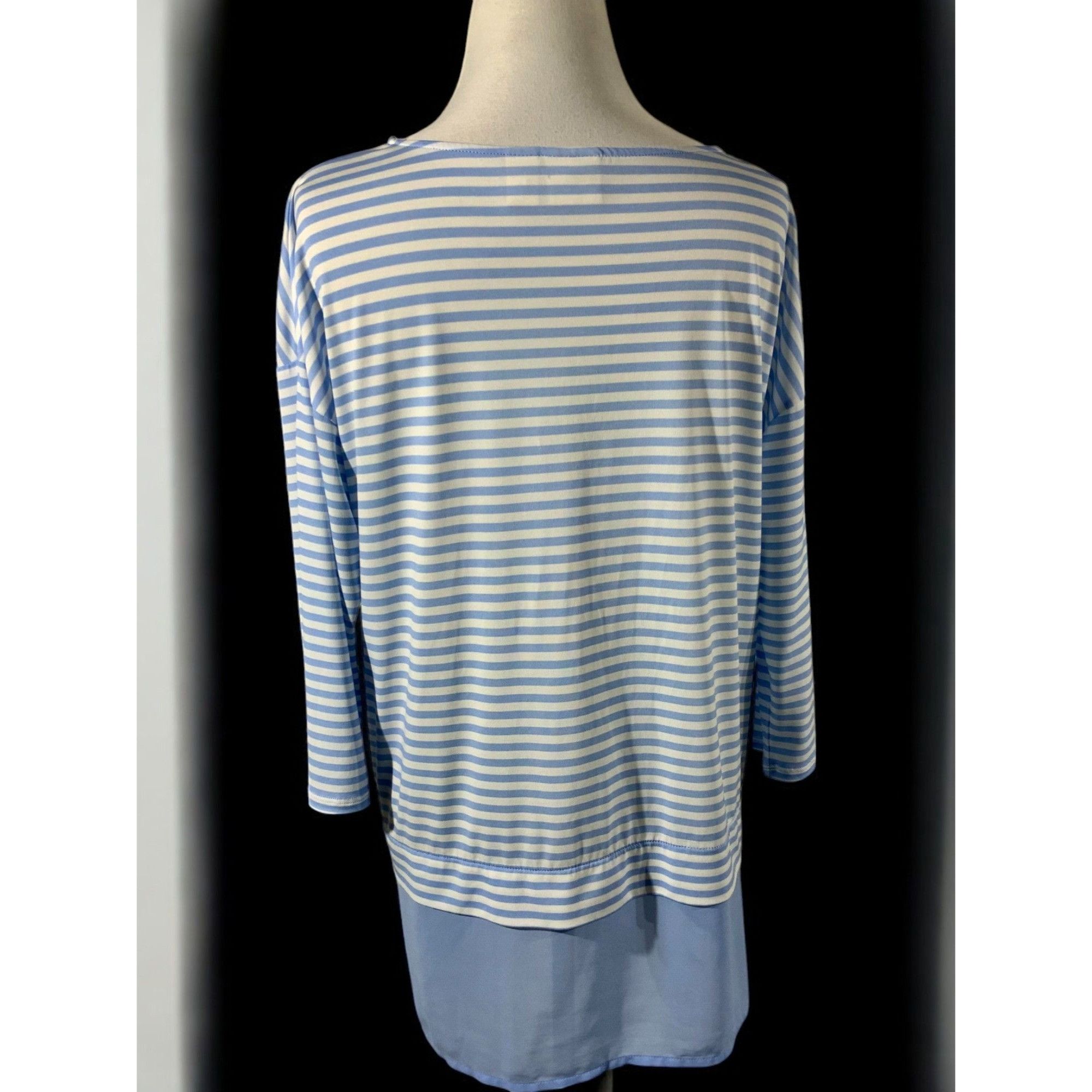 Chicos Chicos Quarter Sleeve Blue White Lightweight Top Medium Size M / US 6-8 / IT 42-44 - 6 Thumbnail
