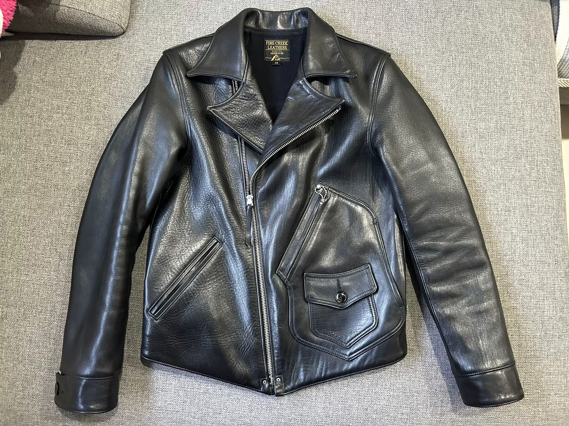 Fine Creek fine creek leather thick motorcycle jacket Size US M / EU 48-50 / 2 - 1 Thumbnail