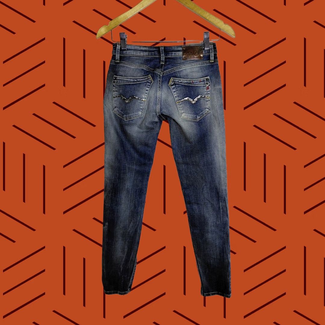 Replay Replay Blue Jeans Skinny Slim Women 25 Denim Cotton Solid Mid Wash Fashion Pants Size 42" / US 20 - 1 Thumbnail