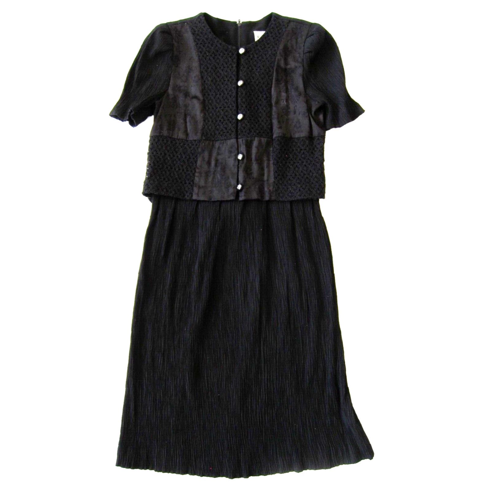 Vintage VINTAGE Miss Dorby Black Shirt Dress Small Midi Tunic Dress Size S / US 4 / IT 40 - 2 Thumbnail