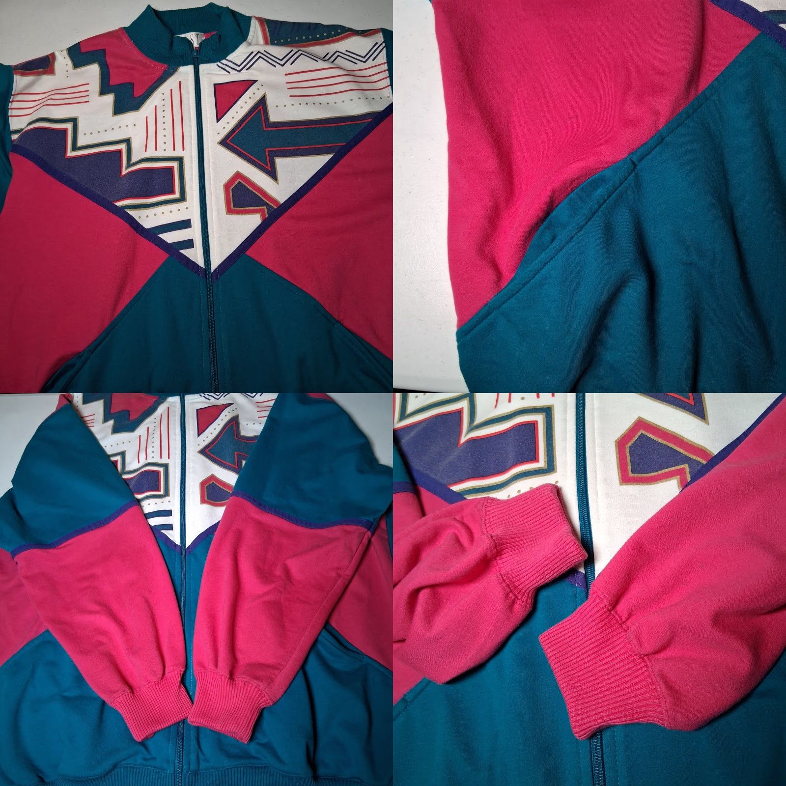 Vintage VINTAGE Blast Full Zip Knit Up Shirt Jacket Women M Geometric Southwest Retro 80s 90s Athleisure Size M / US 6-8 / IT 42-44 - 9 Thumbnail