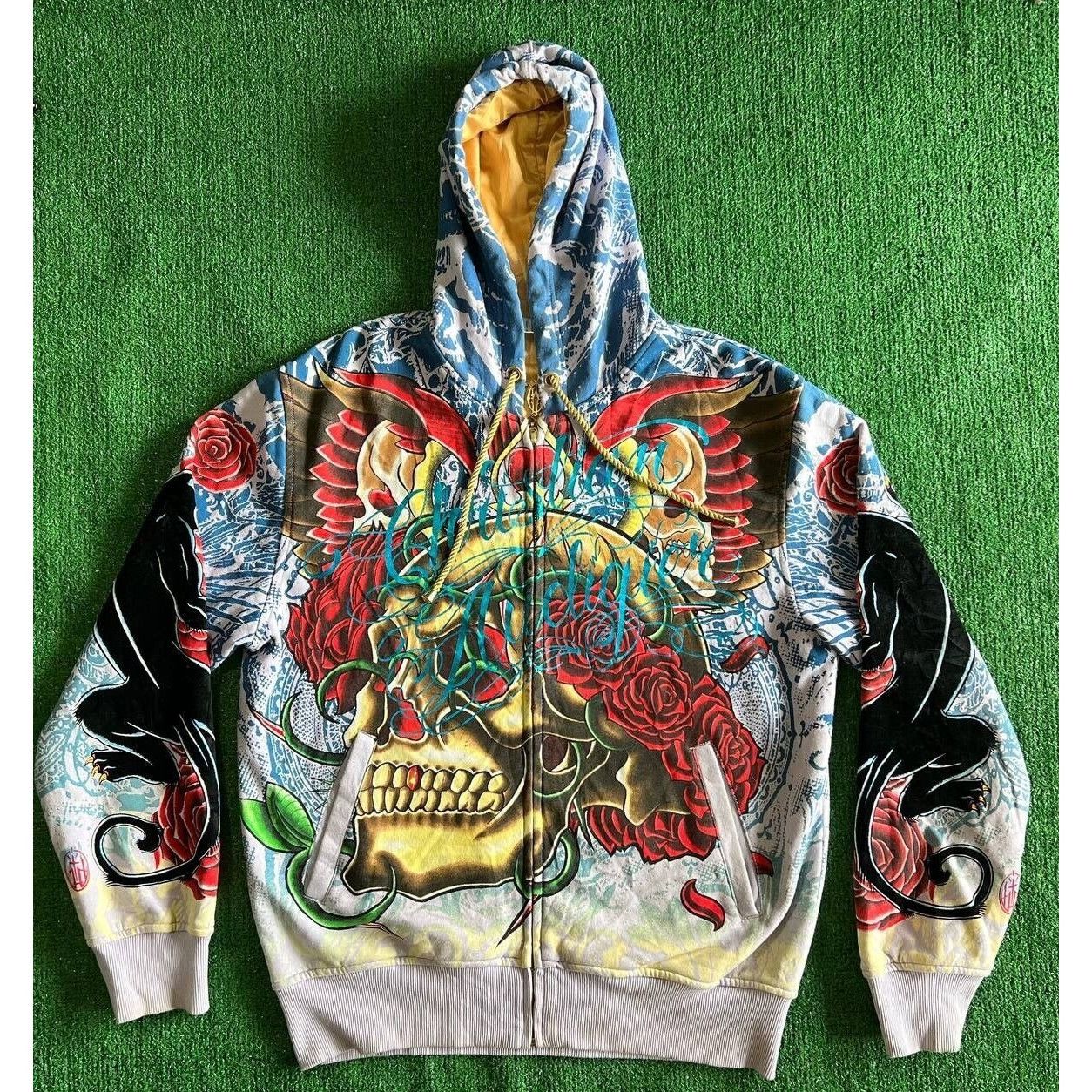 Christian audigier skull outlet hooded sweaters