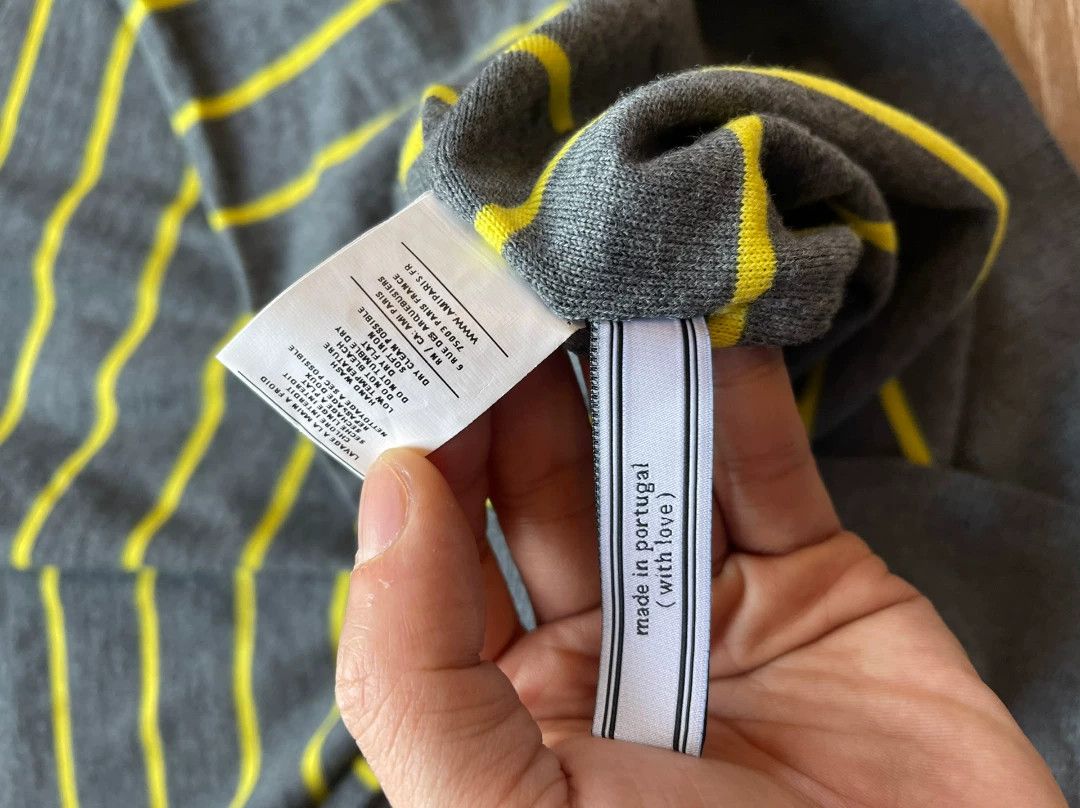 AMI AMI Striped Yellow-Gray Colorblock 100% Wool M Size US M / EU 48-50 / 2 - 6 Thumbnail