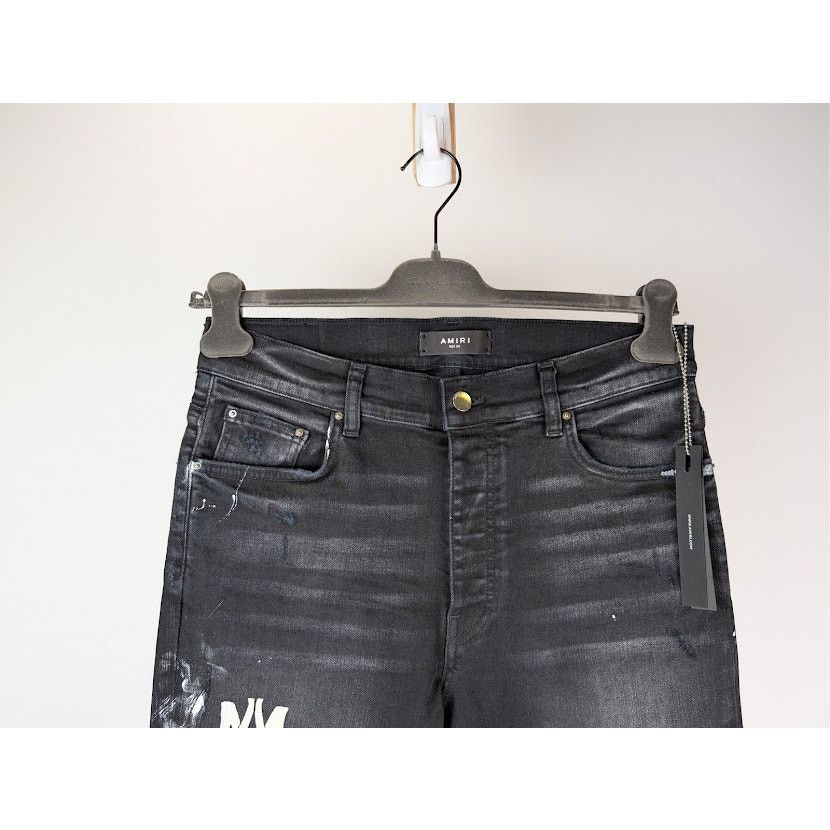 Amiri o1rshd1 MA Drip Skinny Denim Jeans in Aged Black Size US 34 / EU 50 - 3 Thumbnail