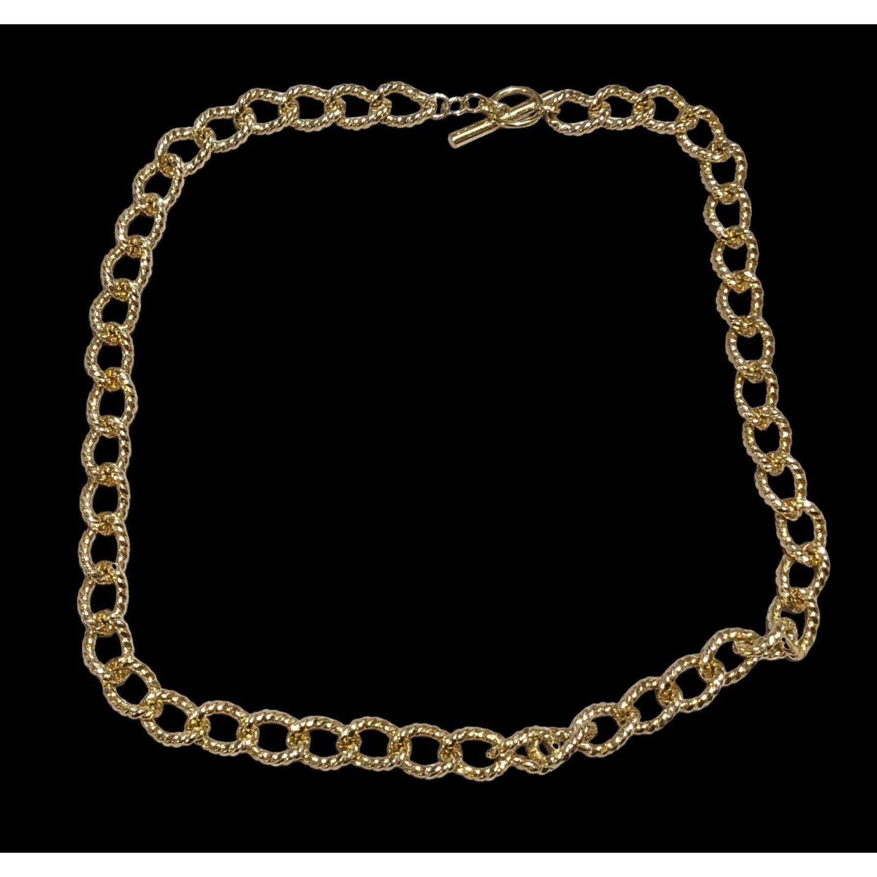 Other Bright Gold Textured Link Toggle Necklace Size ONE SIZE - 1 Thumbnail