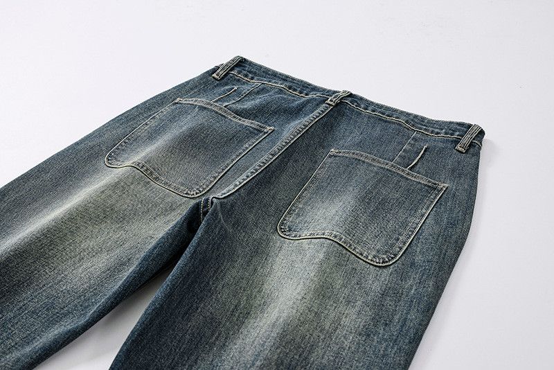 Japanese Brand American-Style Paneled Loose-Fit Straight-Leg Jeans Size US 32 / EU 48 - 4 Thumbnail
