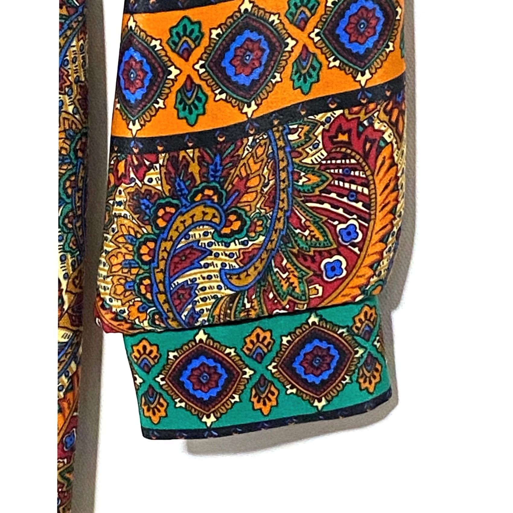 Etro VTG Lady Carol New York Paisley Pleated Dress Women 6P Secretary Retro Boho USA Shirt Dress Midi Multicolor Paisley 70s 80s Womens Size M / US 6-8 / IT 42-44 - 5 Thumbnail