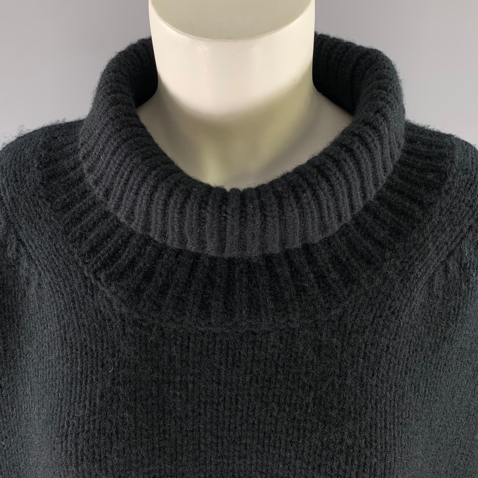 Other SABLYN Size L Black Cashmere Polyester Turtleneck Sweater Size L / US 10 / IT 46 - 2 Thumbnail