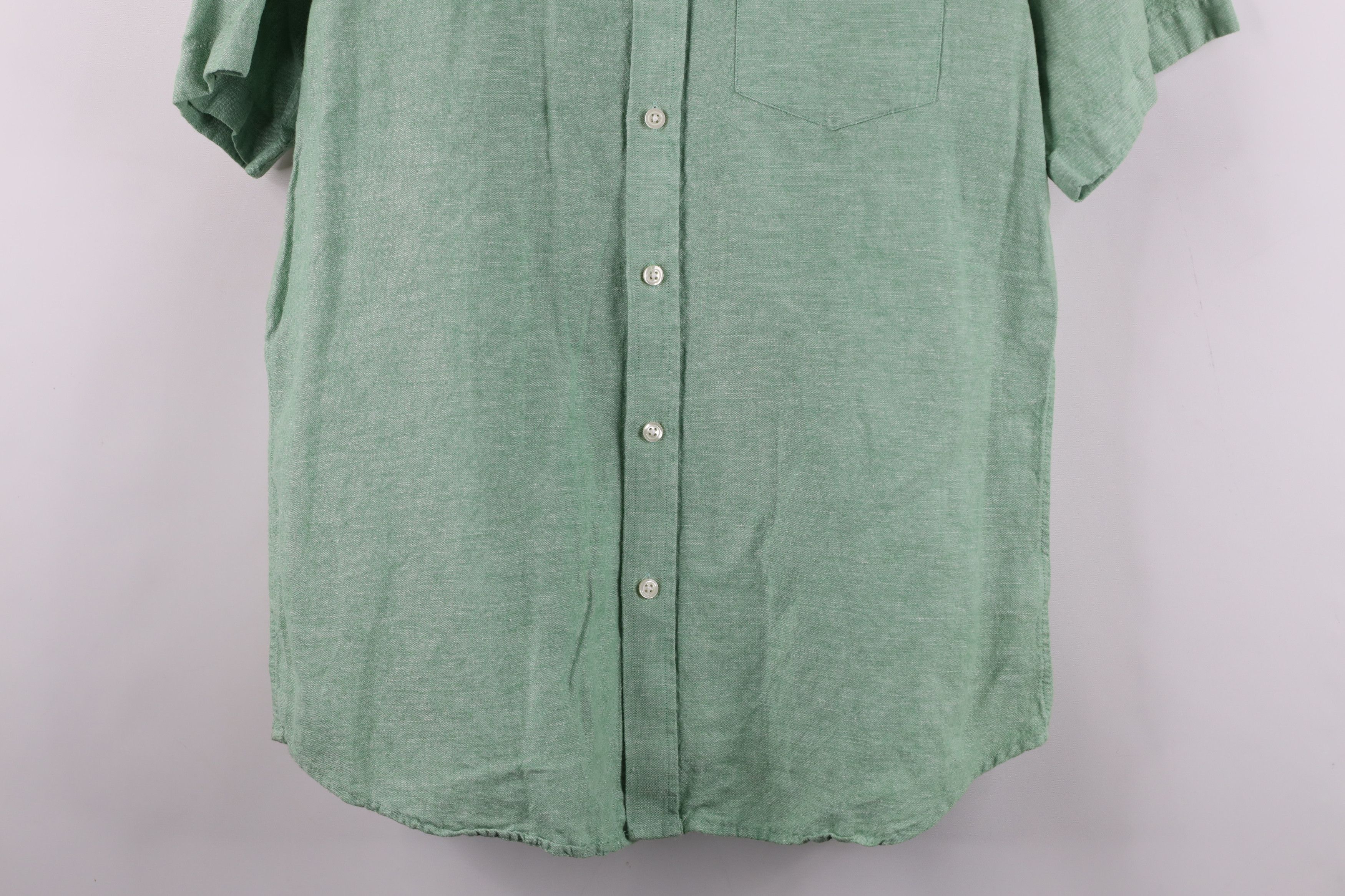 Banana Republic Banana Republic Fit Chambray Linen Button Down Shirt Green Size US M / EU 48-50 / 2 - 3 Thumbnail