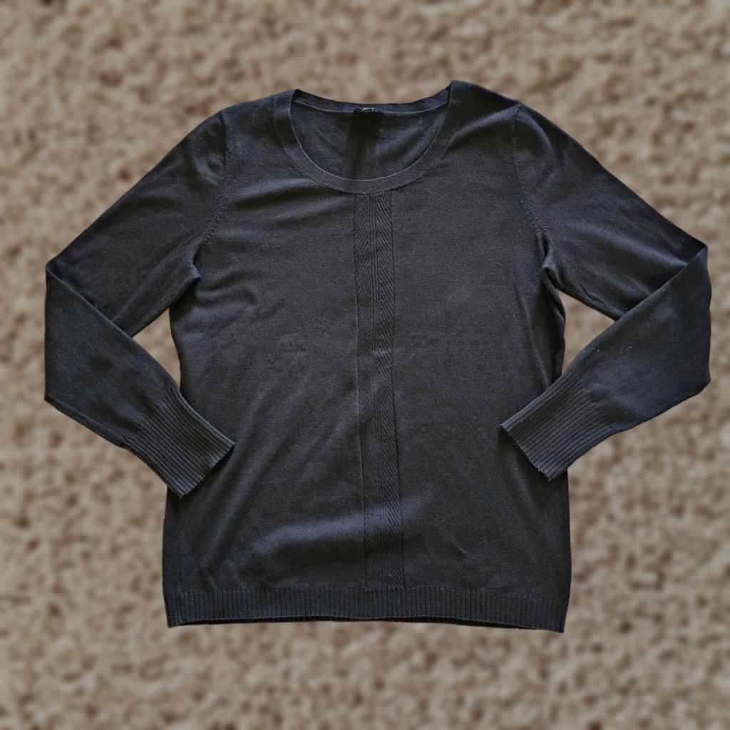 Talbots Talbots Sweater Top Womens Medium Black Long Sleeve Round Neck Career Dressy Classic Pullover Modern Knit - Mens? Size M / US 6-8 / IT 42-44 - 1 Thumbnail