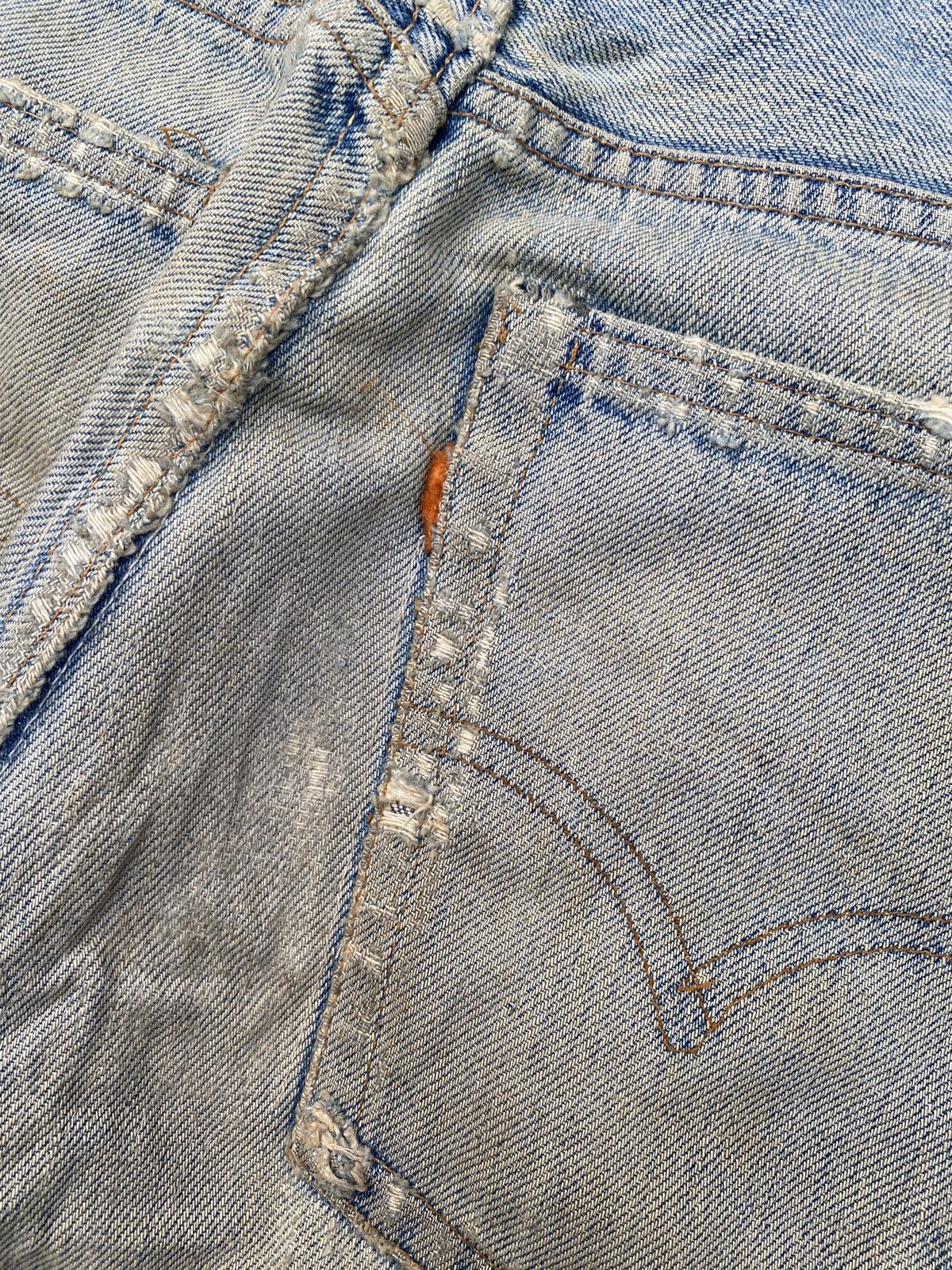 Vintage 60s Levis Orange Tab Capital E Distressed Flare Denim Size US 28 / EU 44 - 17 Thumbnail