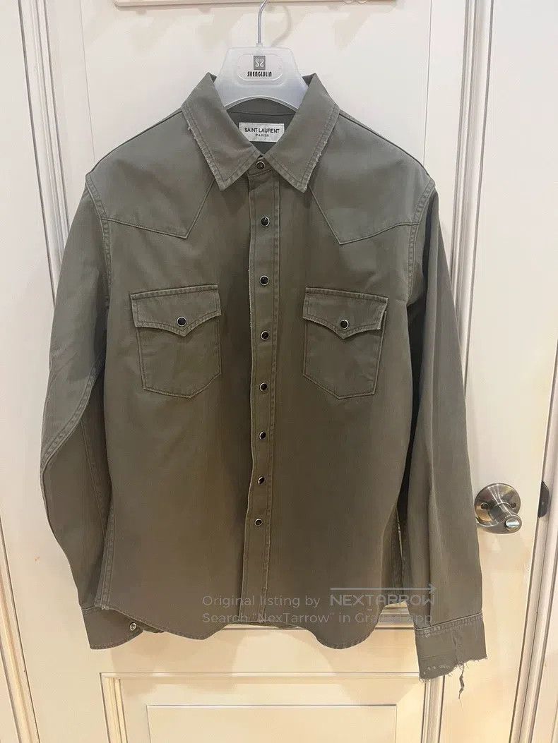 Saint Laurent Paris Saint Laurent Paris Classic Mustard Green Western Denim Sh Size US L / EU 52-54 / 3 - 2 Thumbnail