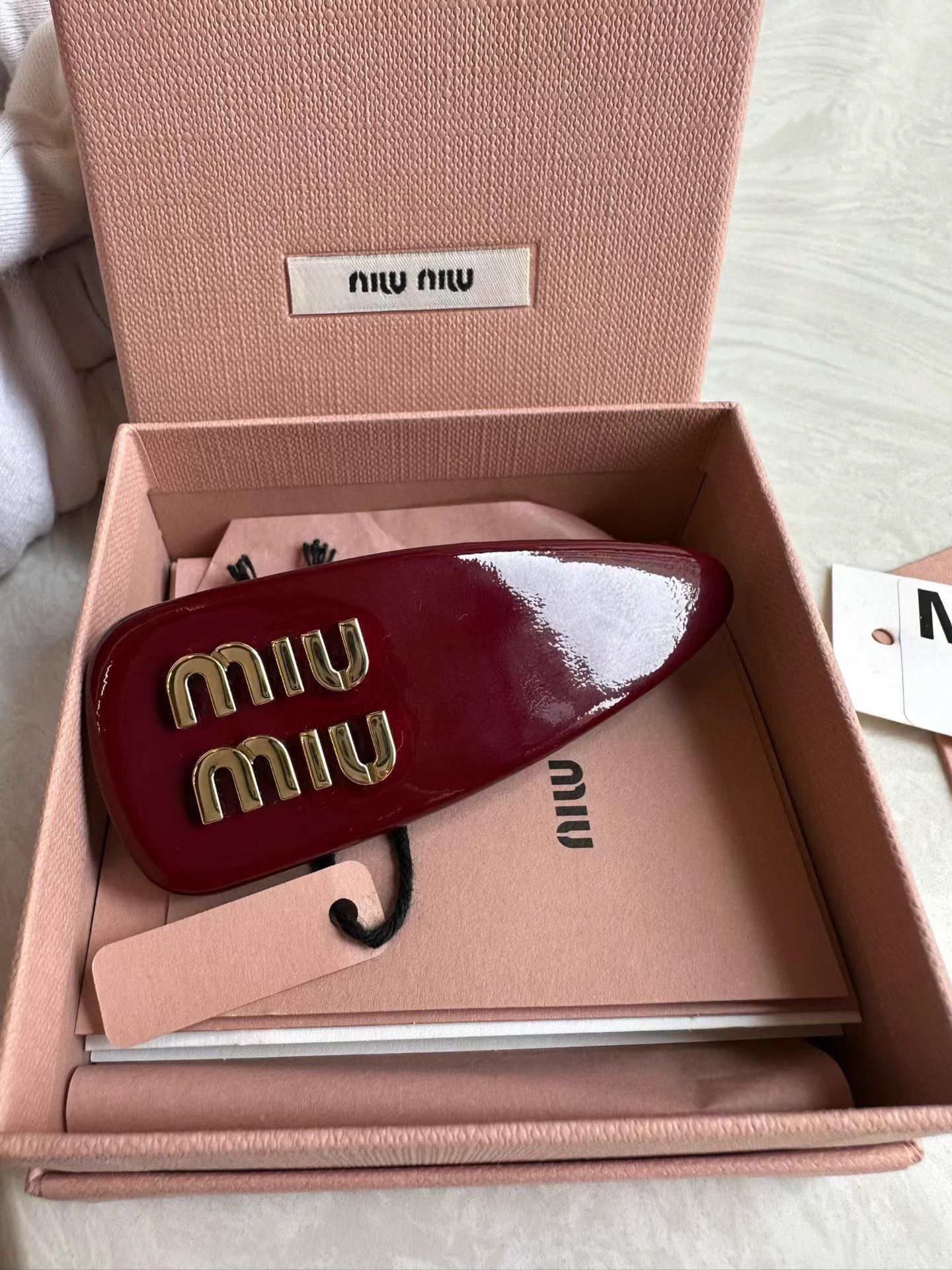 Miu Miu MIU MIU Burgundy Resin Hair Clip - Sweet Cool Size ONE SIZE - 1 Thumbnail