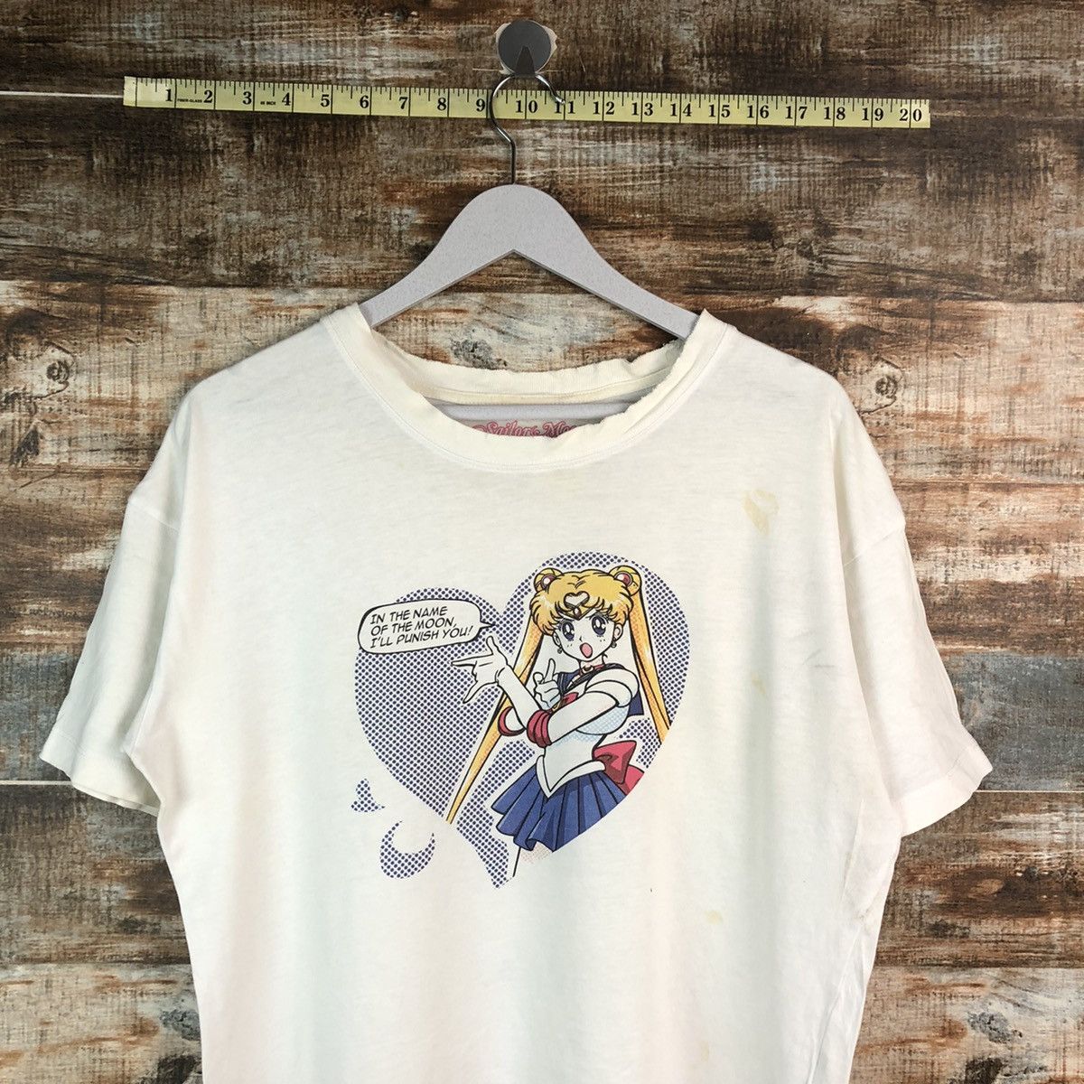 Anime GU Sailor Moon White T-Shirt #A2365 Size L / US 10 / IT 46 - 2 Thumbnail