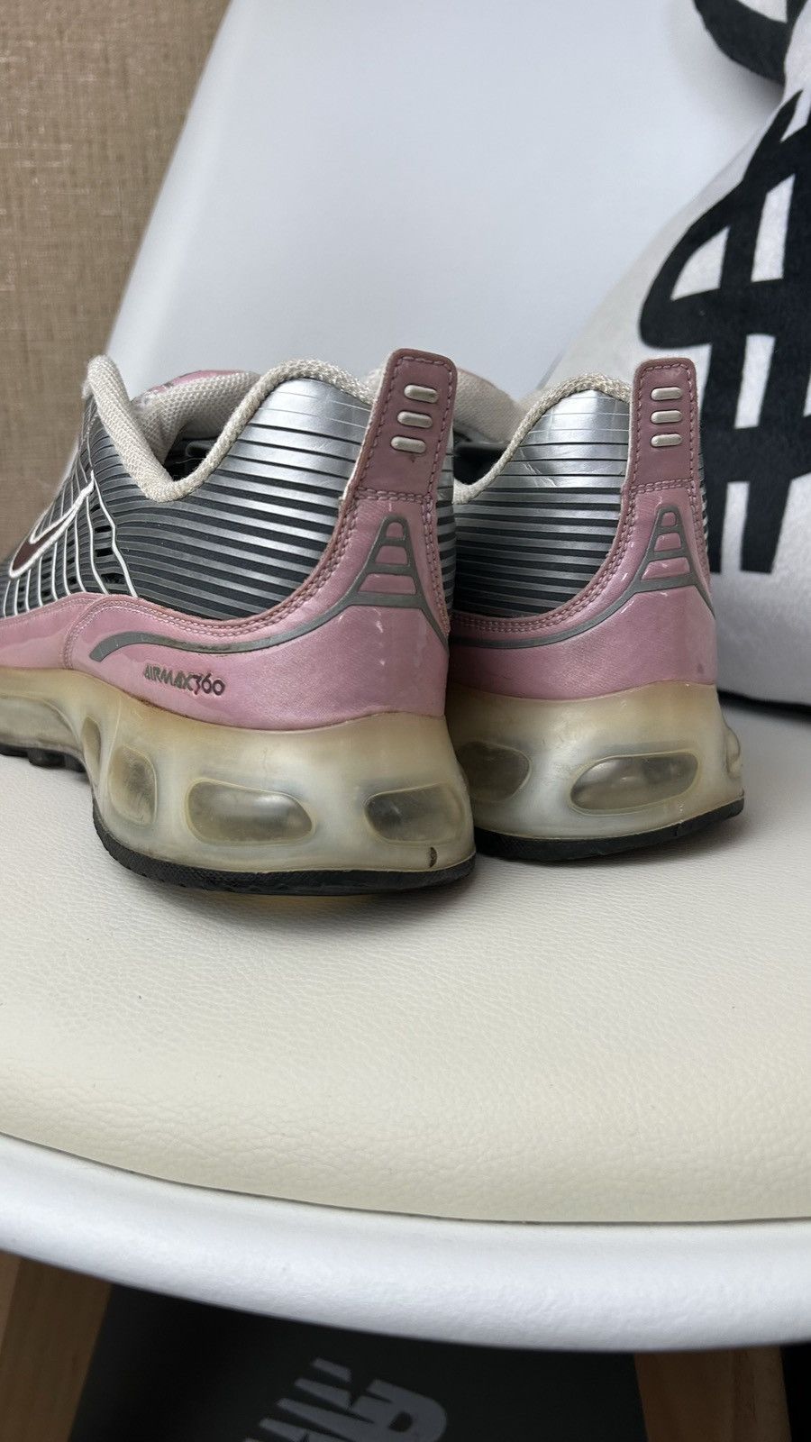 Nike × Vintage Nike Air Max 360 Shoe - Vintage - Silver, Pink, Grey Size US 11 / EU 44 - 4 Thumbnail