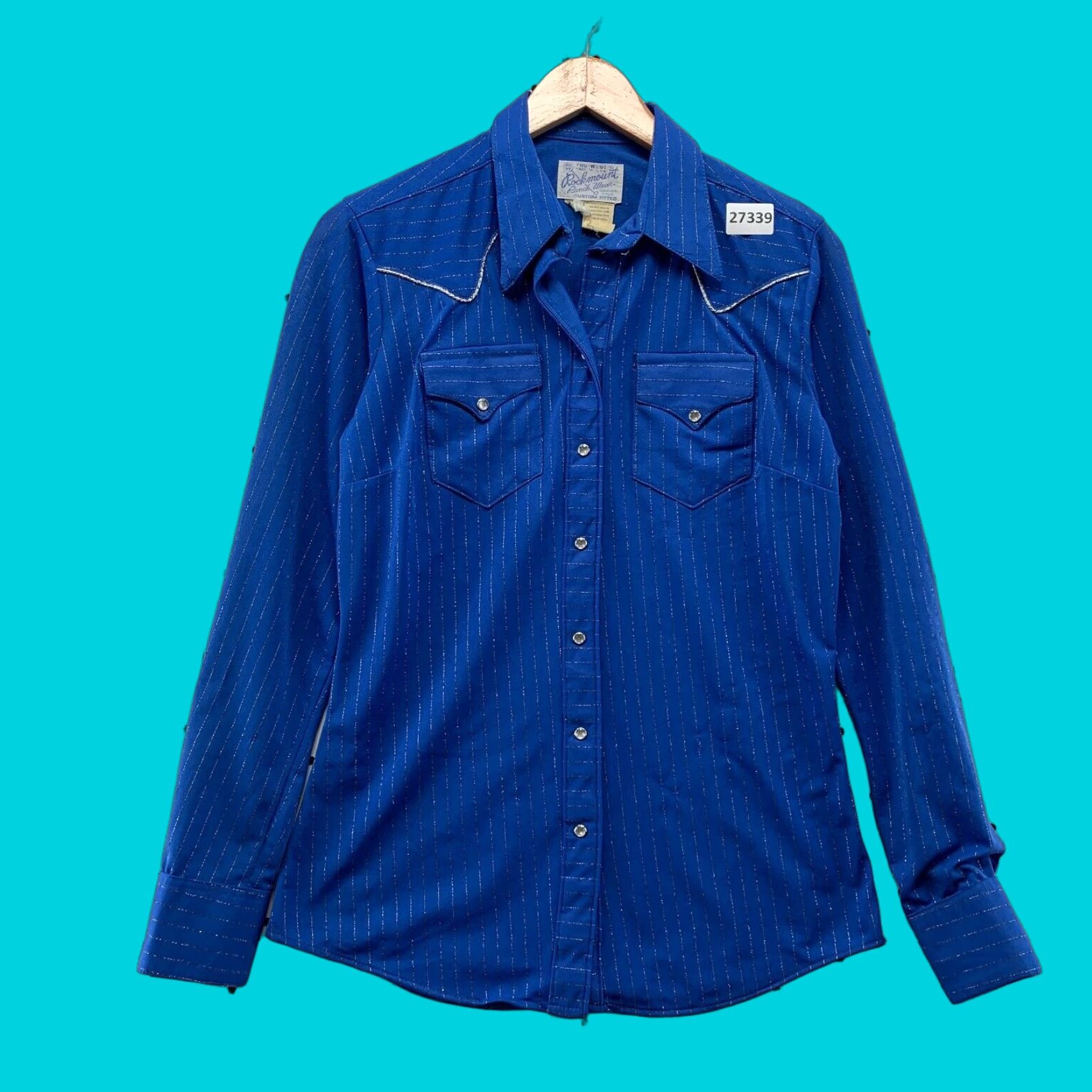 Rockmount Ranch Wear VINTAGE Rockmount Ranchwear Blue Striped Long Sleeve Button-Up Pocket Shirt Small Cowboy Western Unisex Size US S / EU 44-46 / 1 - 1 Thumbnail