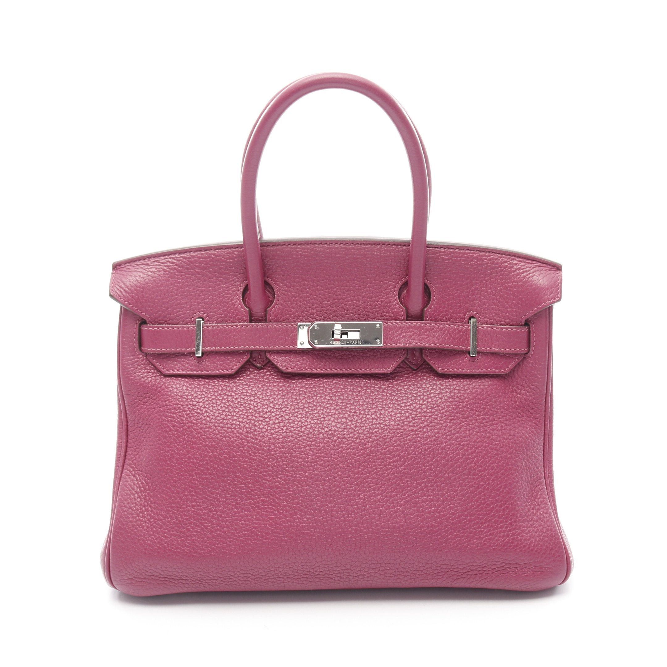 Hermes Hermes Birkin 30 Tosca Handbag Clemence Leather Pink Purple Silver Hardware Stamp Size ONE SIZE - 1 Thumbnail