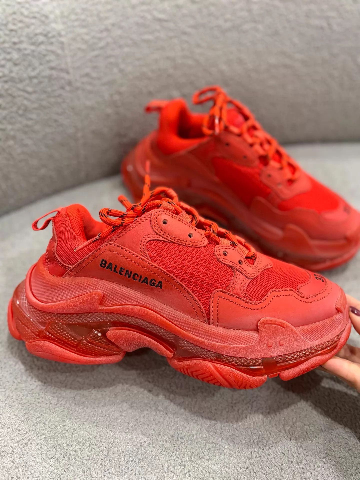 Balenciaga Balenciaga Triple S 99New Orange Red EU 37 Size US 6.5 / IT 36.5 - 5 Thumbnail