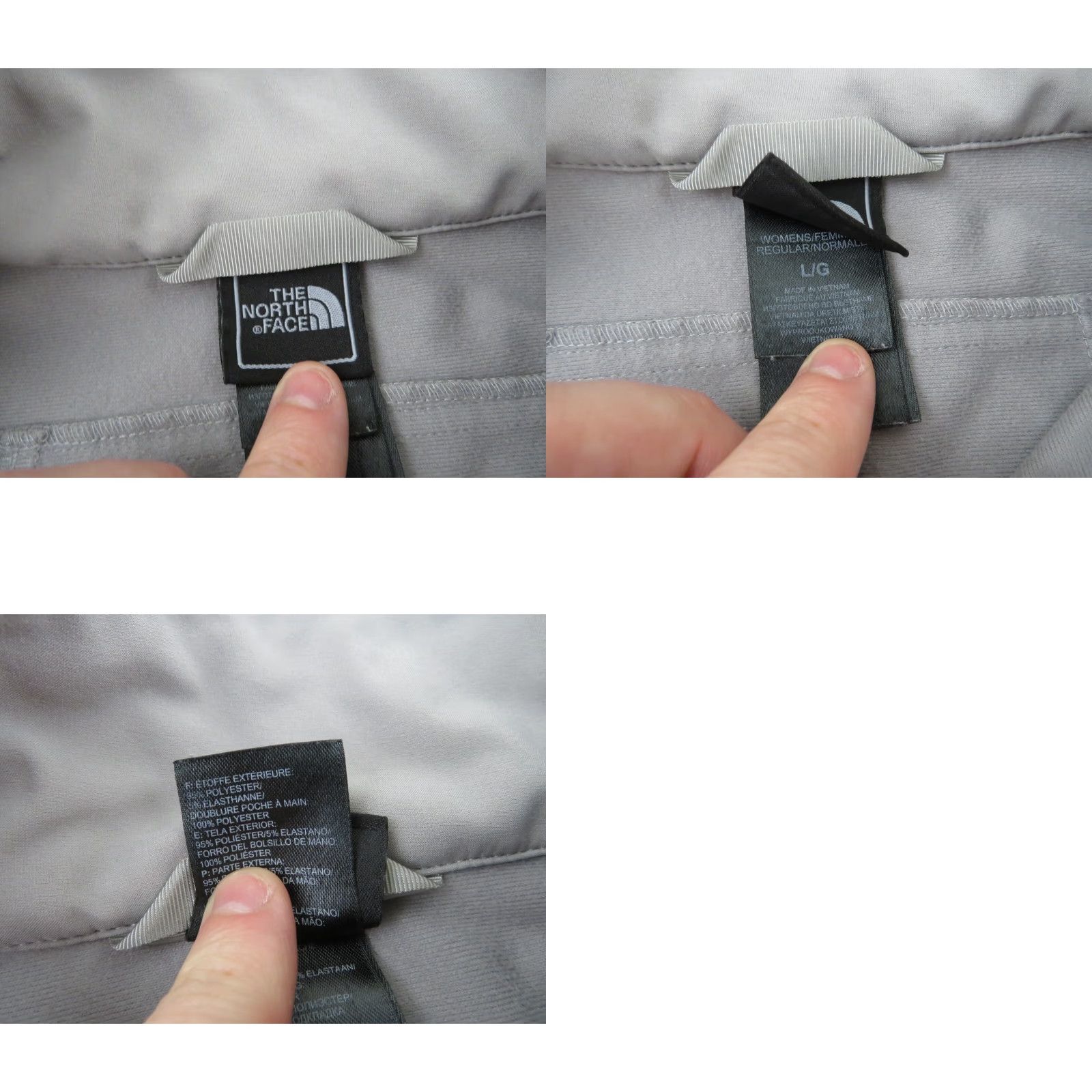 The North Face The North Face Jacket Womens Large Soft Shell Gray Full Zip Windbreaker Size L / US 10 / IT 46 - 9 Thumbnail