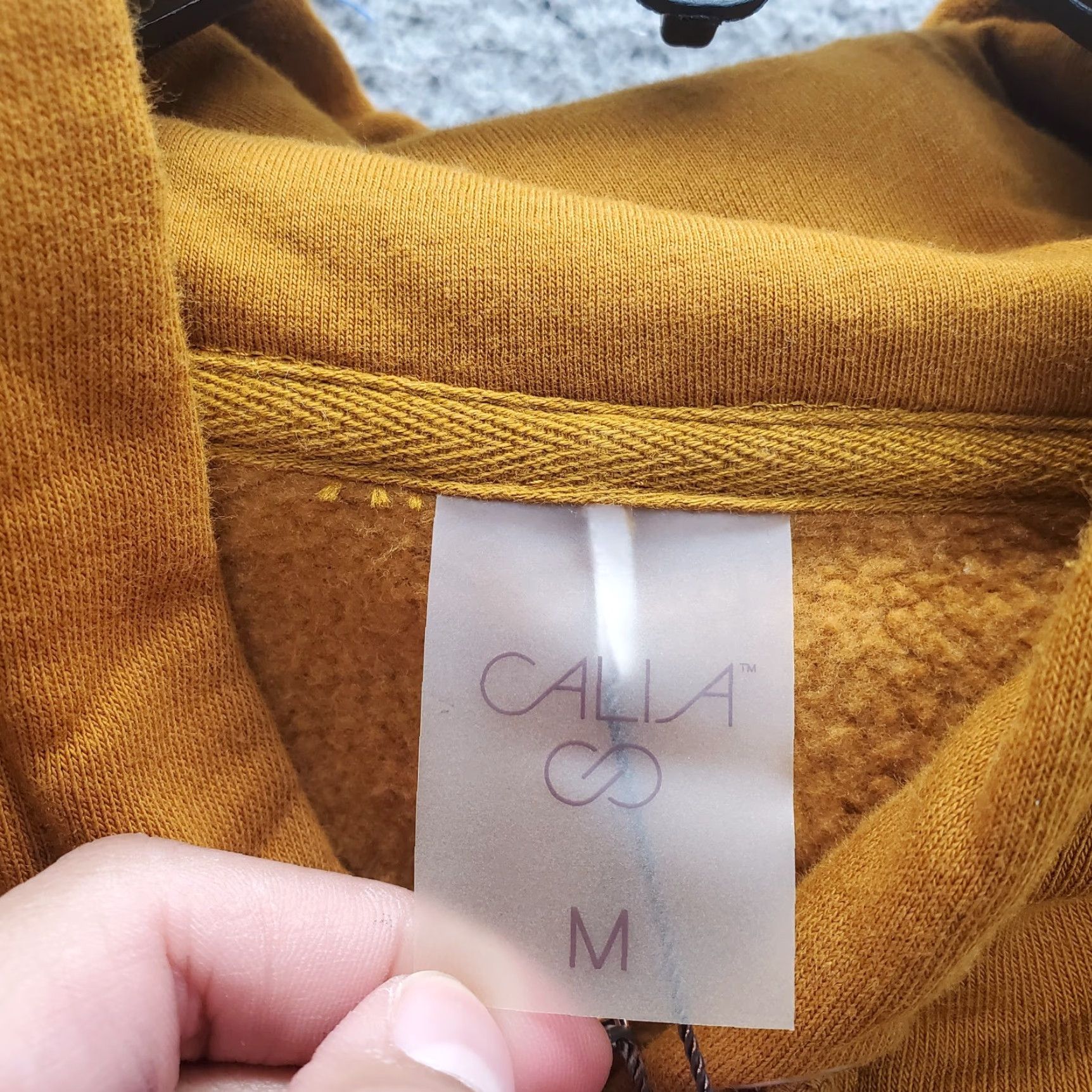 Vintage CALIA Pullover Hoodie Womens M Tan Fleece Lined Long Sleeve Hooded Drawstring Sweatshirt Casual Activewear Womens M Tan CALIA Hoodie Size M / US 6-8 / IT 42-44 - 5 Thumbnail