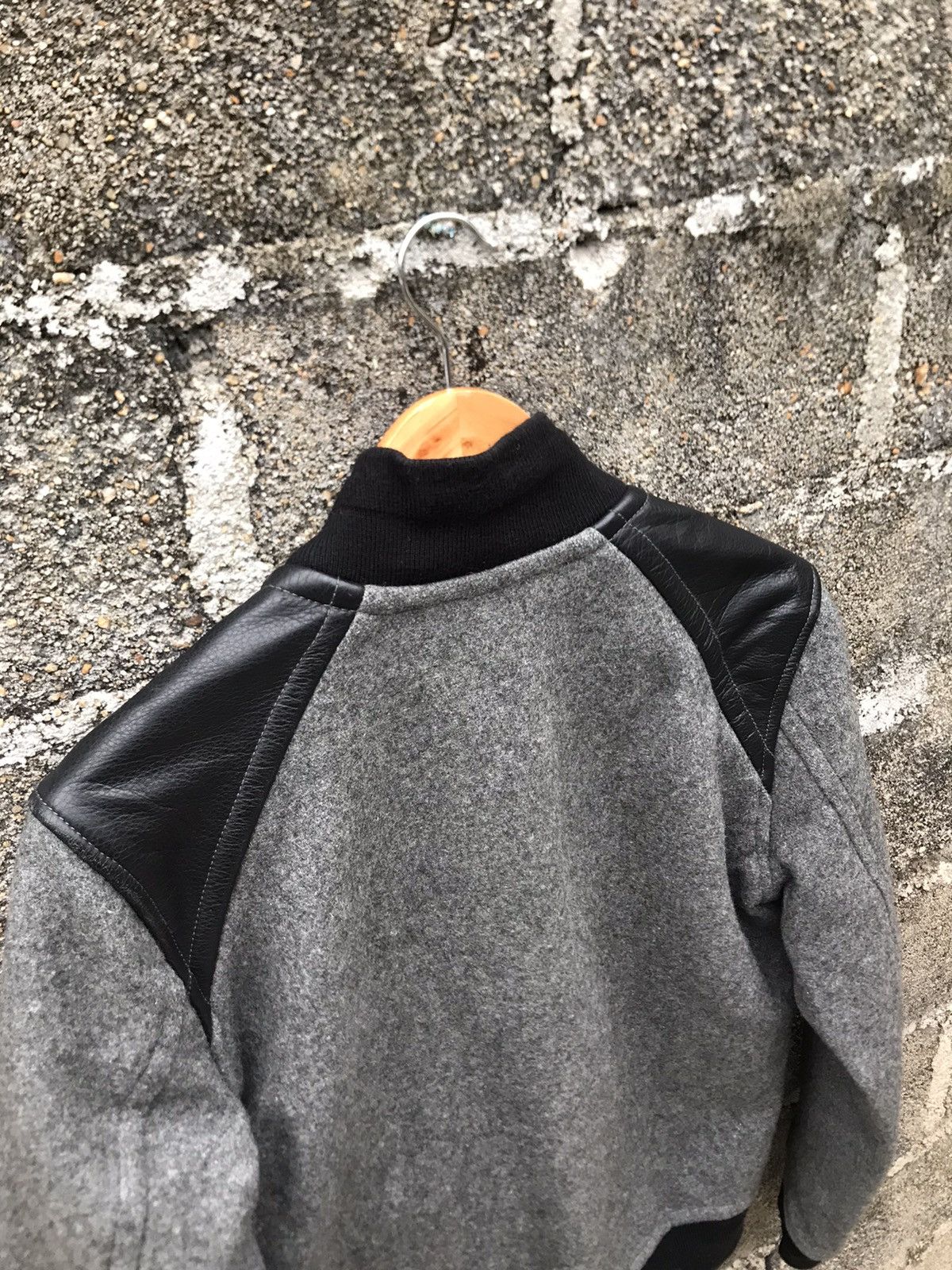 NANO universe 🔥Nano Universe Black Leather Button Varsity Jacket Size US S / EU 44-46 / 1 - 15 Thumbnail