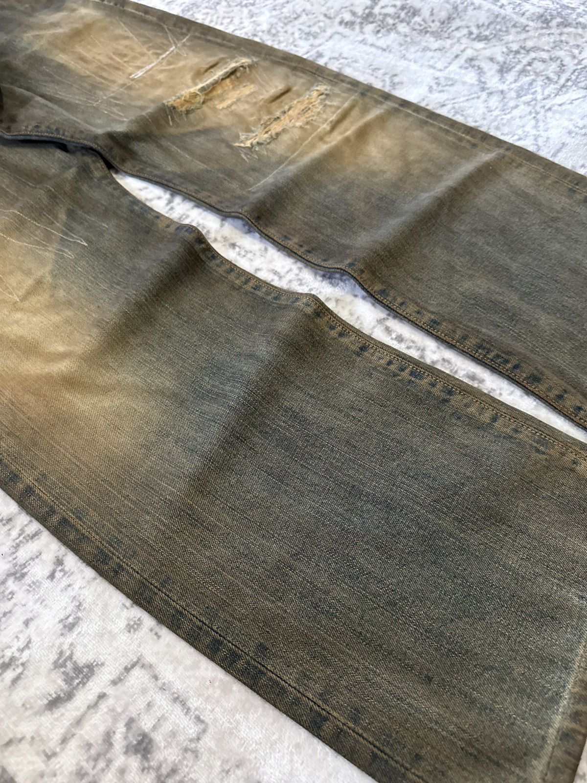 Edwin Vintage Edwin 505 Mud Wash Distressed Repaired Loose Jeans Size US 32 / EU 48 - 12 Thumbnail