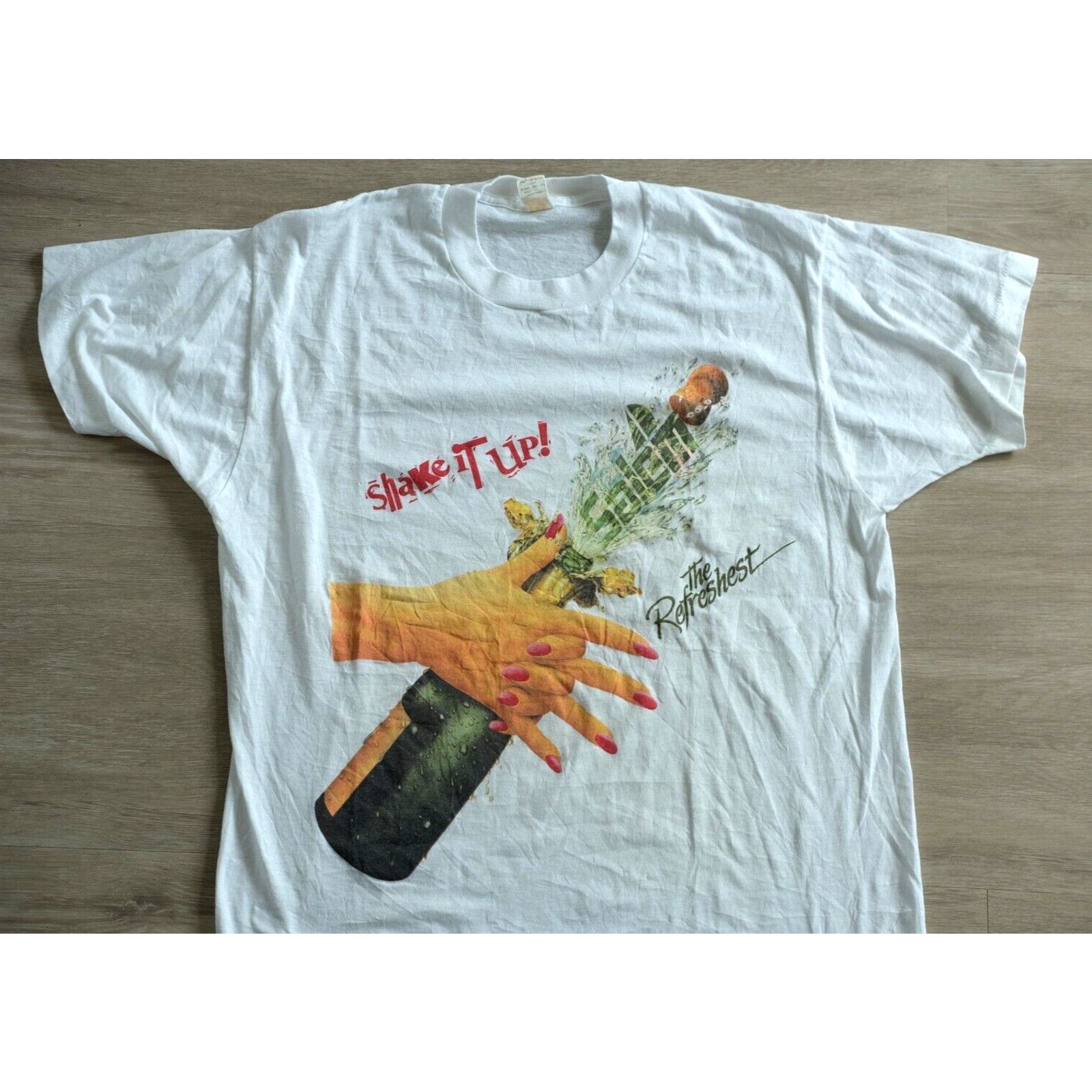 Other Vintage 1990s Shake It Up Freshest Uni Shirt Size M White Size US L / EU 52-54 / 3 - 1 Thumbnail